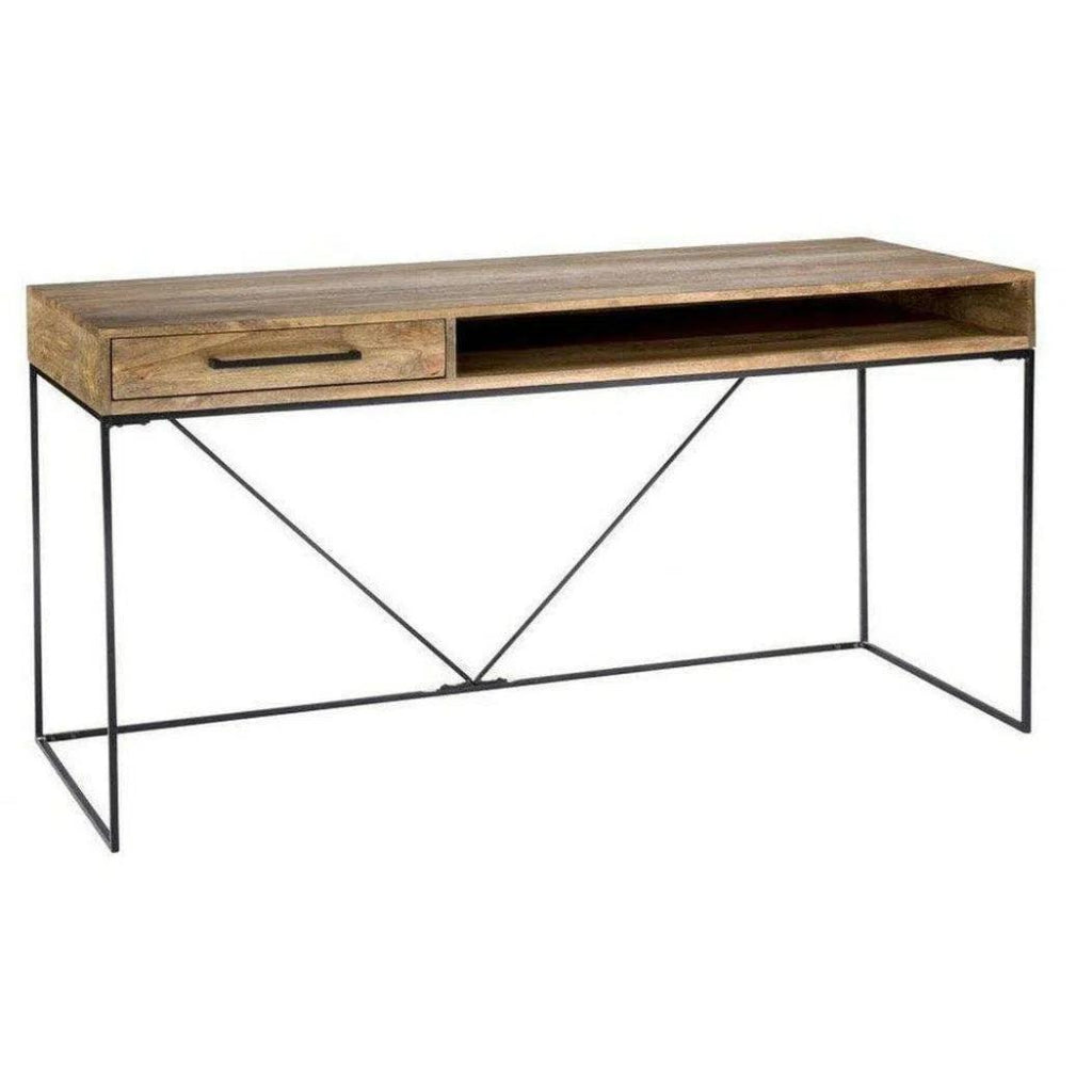 60 Inch Scandinavian Natural Wood Desk - Modern Home Office & Study Desk for Work, Gaming & Writing - Durable & Stylish Workspace Solution