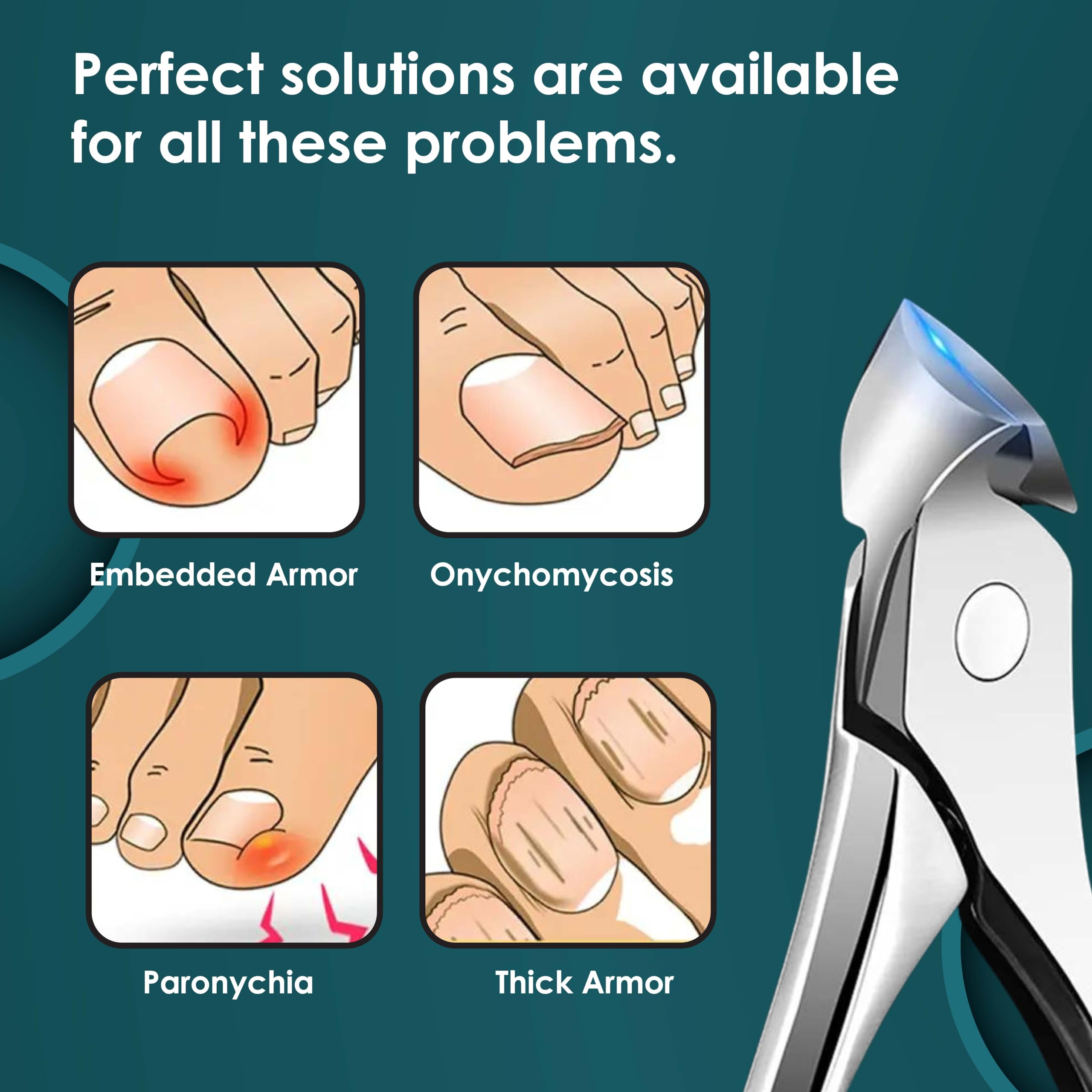 Luxury Nail Nipper & Toenail Clippers for Thick & Ingrown Nails - Heavy Duty Precision Scissors with Super Sharp Curved Blade - Professional Grooming Tool for Pedicure & Manicure at Home or Salon