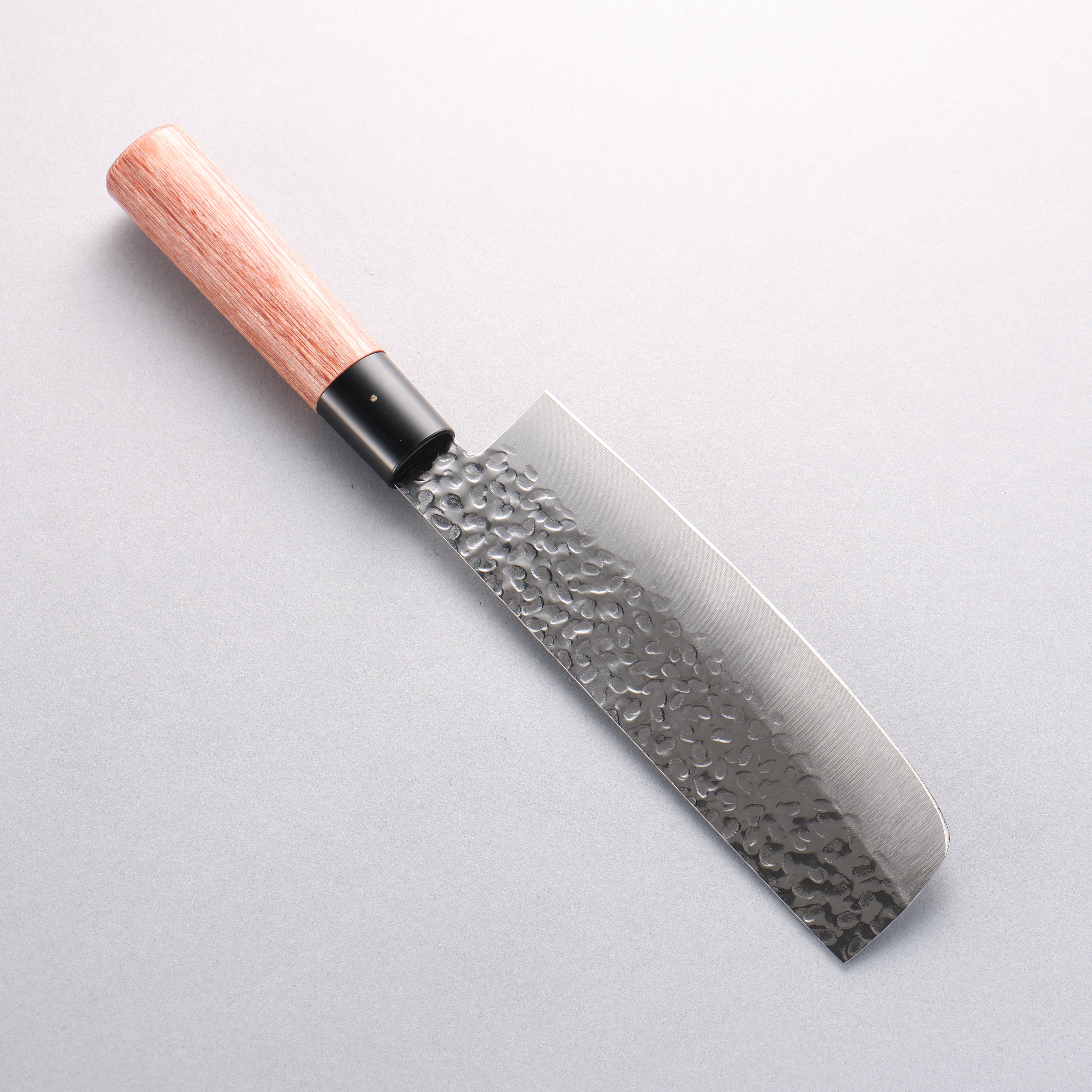 Kanetsune DSR 1K6 Hammered Nakiri Knife 165mm - Japanese Chef Knife with Red Pakka Wood Handle - Perfect for Vegetable Chopping, Slicing & Food Prep in Professional & Home Kitchens