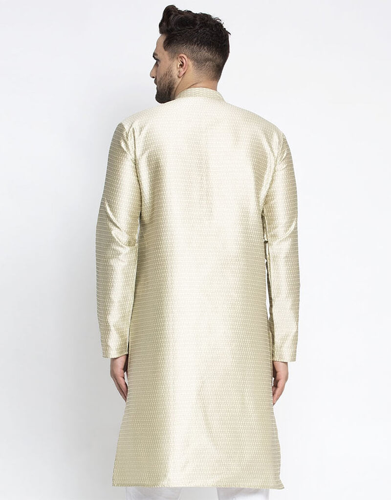 Beige Silk Blend Kurta for Women - Elegant & Comfortable Indian Tunic Top for Casual Wear, Festivals & Special Occasions