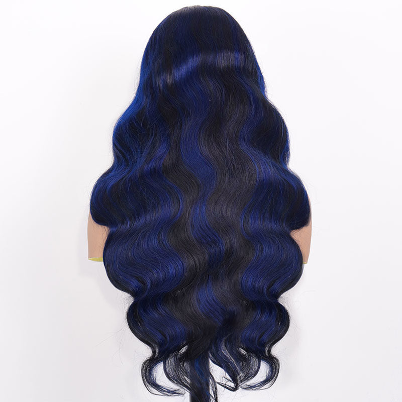 Eullair Body Wave Balayage Highlights Lace Front Wig - Rose Pink, Blue, Green Ombre Human Hair - Perfect for Cosplay, Parties & Daily Wear | @queenleora Recommended