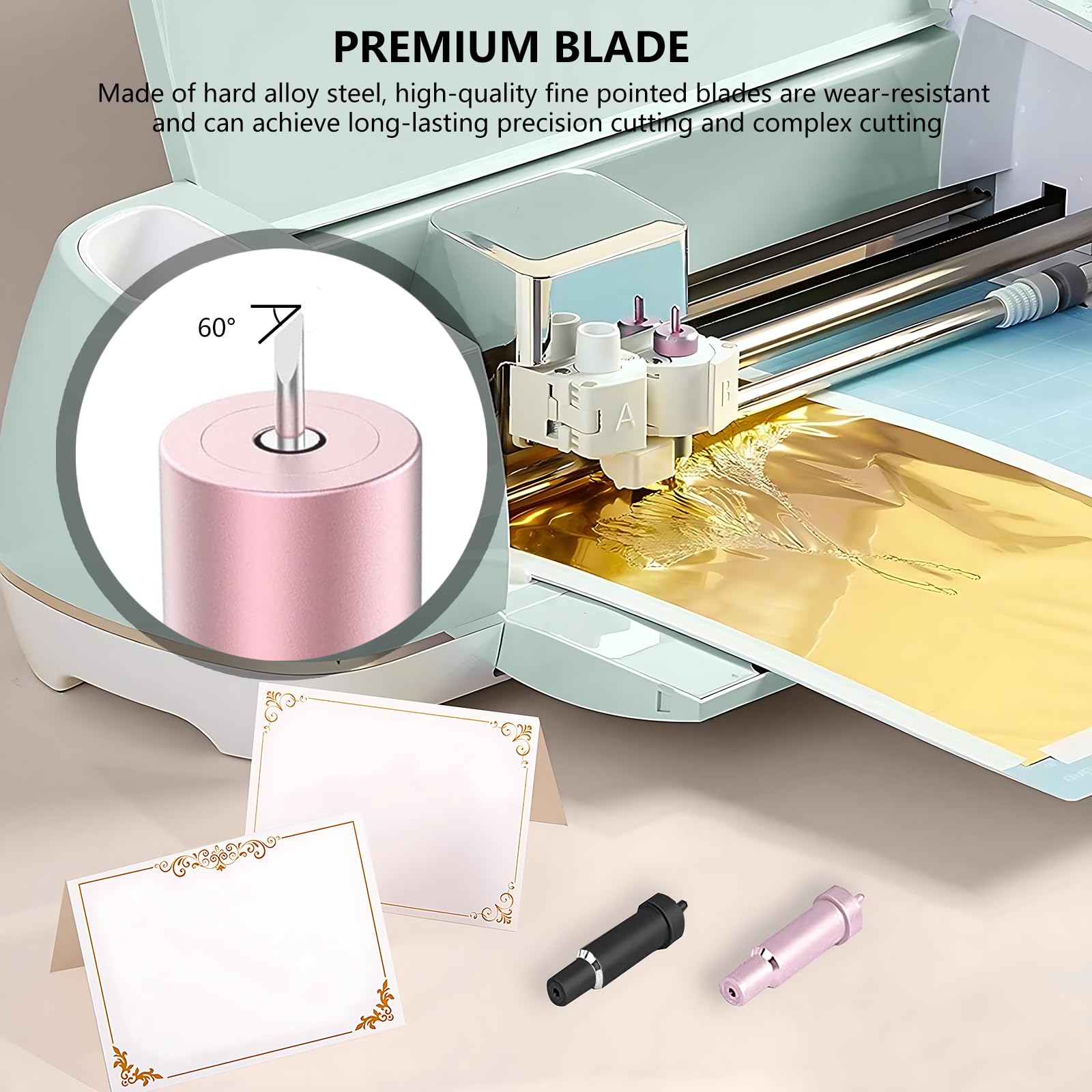 Cricut Deep Cut Blade 60° - Compatible with Maker 3/4, Explore 3/4, Air 2/Air, One & Venture - Premium Replacement Blade for Cutting Leather, EVA Foam, Aluminum Foil & Magnetic Sheets - Perfect for DIY Crafts, Scrapbooking & Vinyl Projects