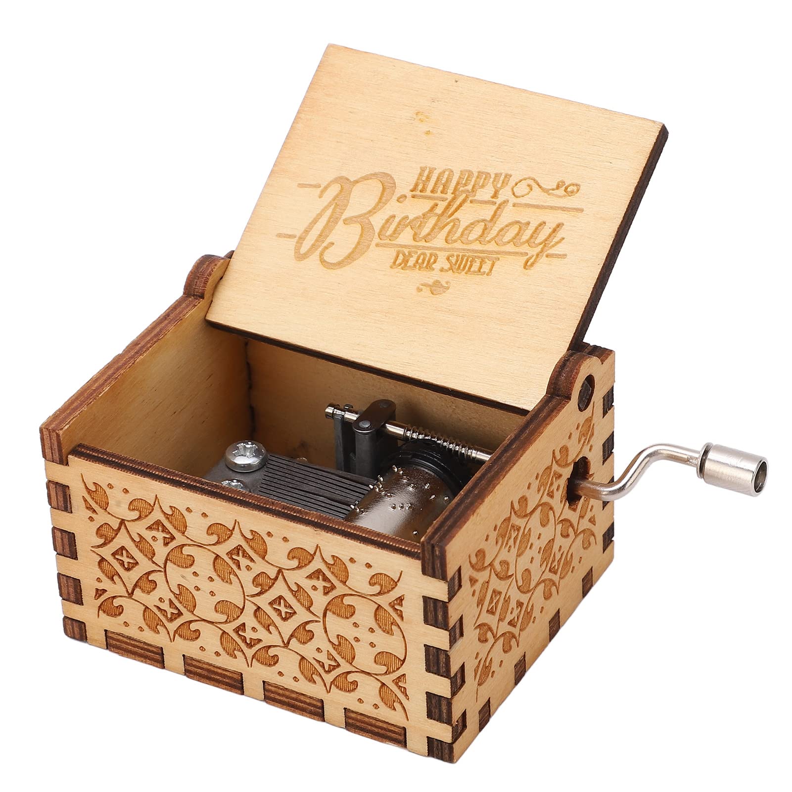Vintage Retro Wooden Music Box with Precise Movement & Engraving - Handcrafted Home Decor for Bedroom, Wedding Gift, Anniversary Present (GLOGLOW)