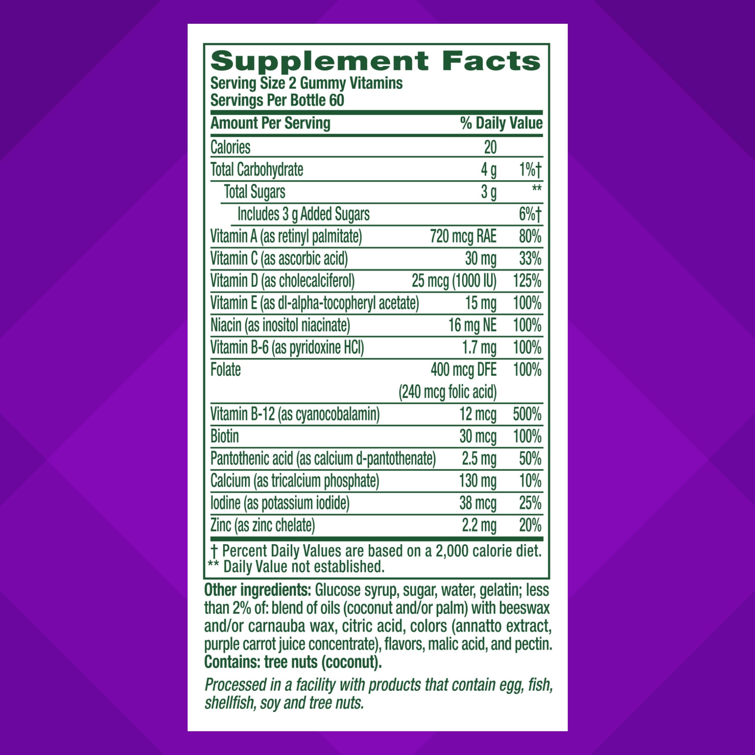 Vitafusion Men's 50+ Daily Multivitamin Gummies - 120 Count - Supports Energy, Immunity & Heart Health - Delicious Berry Flavored Gummy Vitamins for Active Senior Men