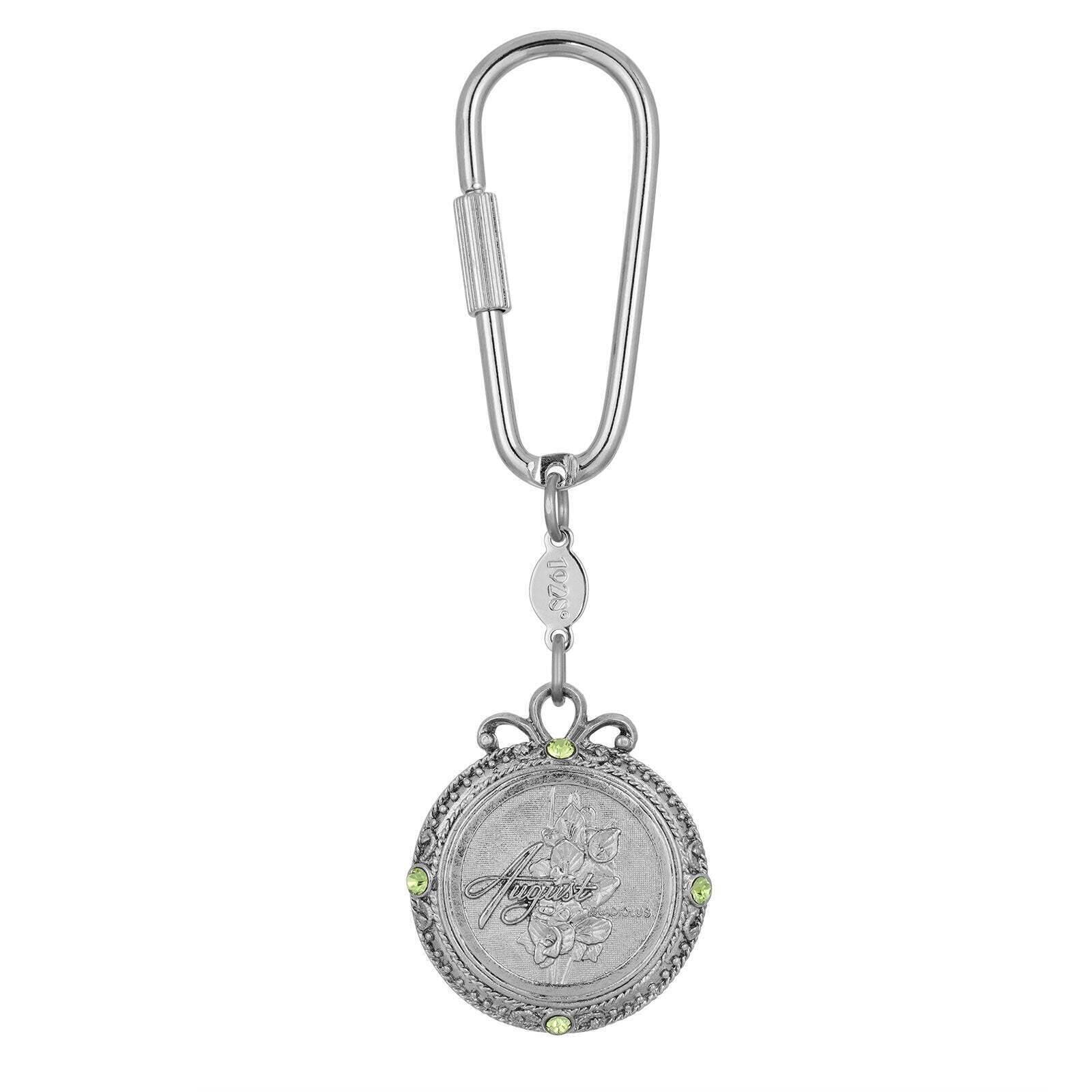 1928 Jewelry Crystal Flower of The Month Carabiner Keychain - Elegant Birthstone Key Ring for Women, Perfect Gift for Birthday, Anniversary & Special Occasions