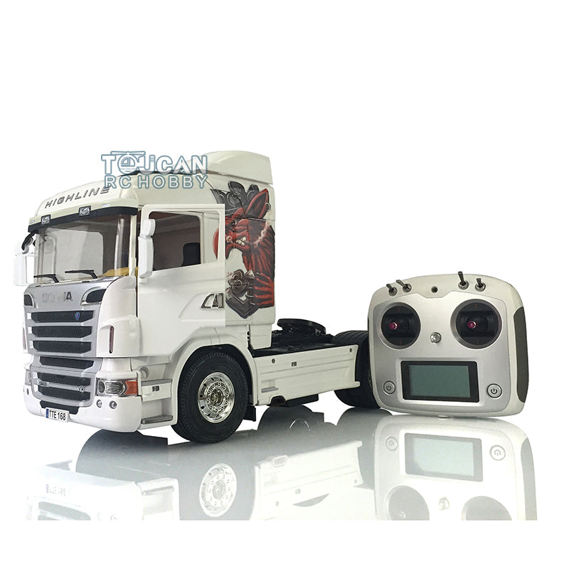 1/14 Scale Toucan Hobby Painted R730 RC Tractor Truck with Trailer - Remote Control DIY Model Kit for Adults, Smoke Effect & Gripen Design | Construction Site Play, Farm Simulation, Collector's Display