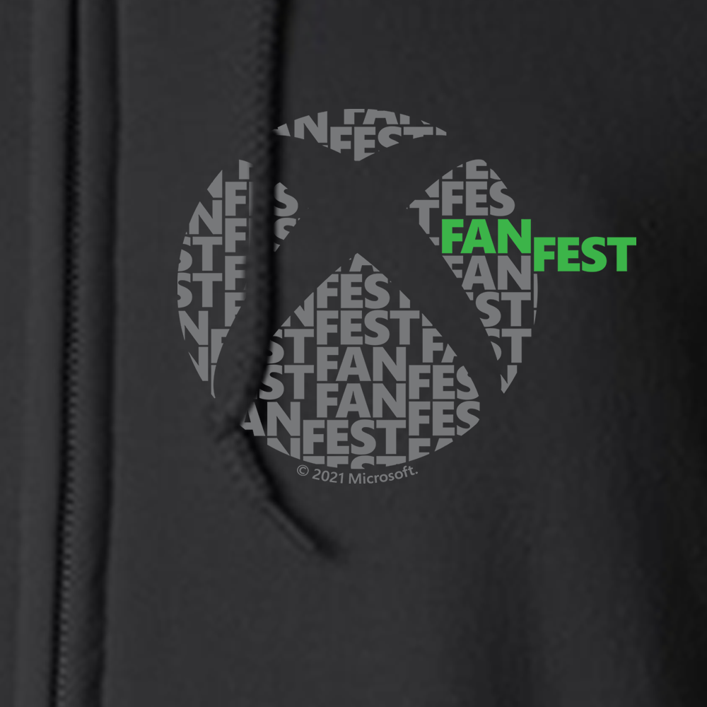 Xbox FanFest Personalized Wordmark Sphere Black Zip Up Hoodie - Custom Gaming Hoodie for Xbox Fans - Perfect for Gaming Events, Esports Tournaments & Casual Wear