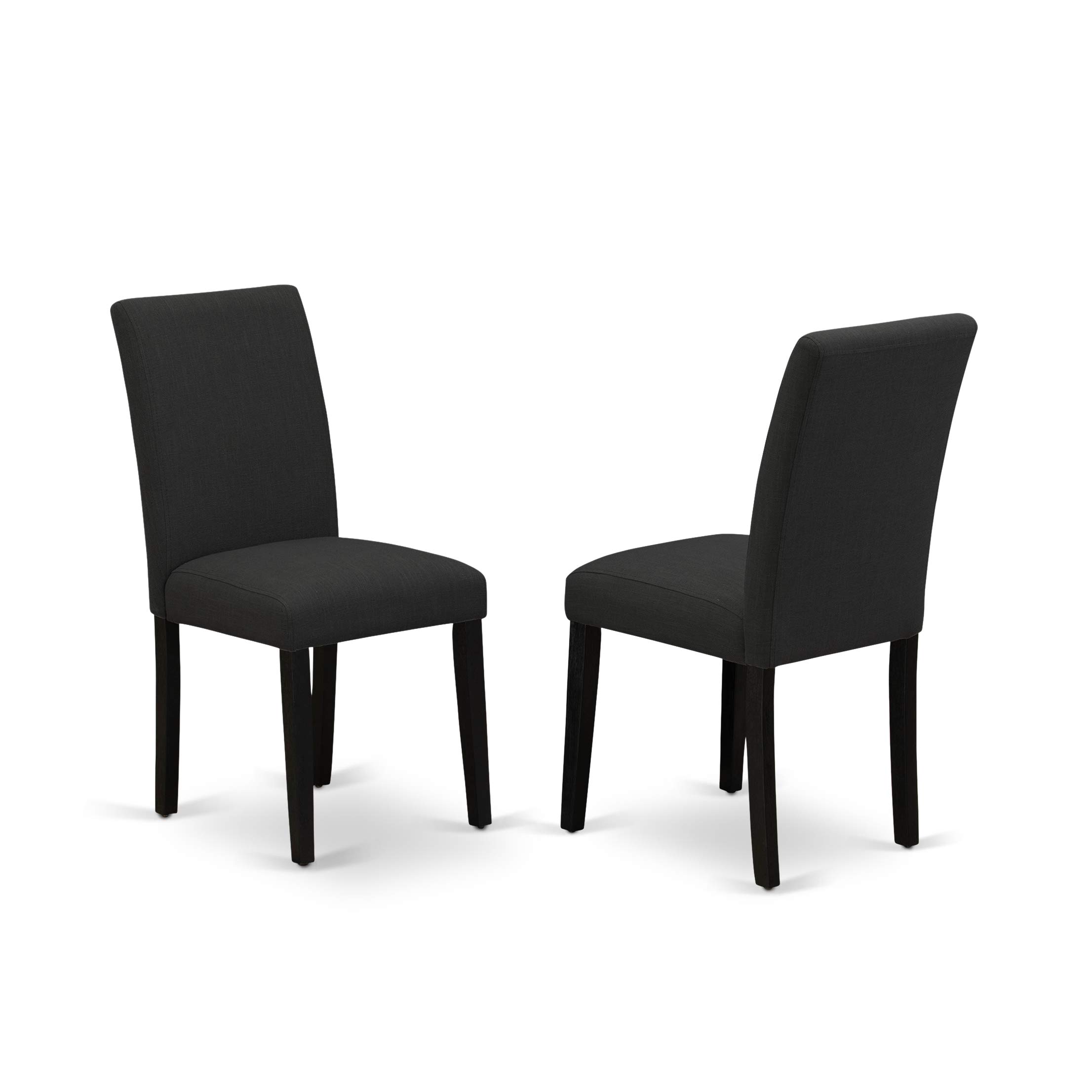 East West Furniture X676AB624-5 5-Piece Kitchen Dining Set - 36x60 Inch Rectangle Table with X-Legs & 4 Black Linen Upholstered Chairs - Modern Dining Room Furniture for Small Spaces, Breakfast Nooks & Compact Apartments