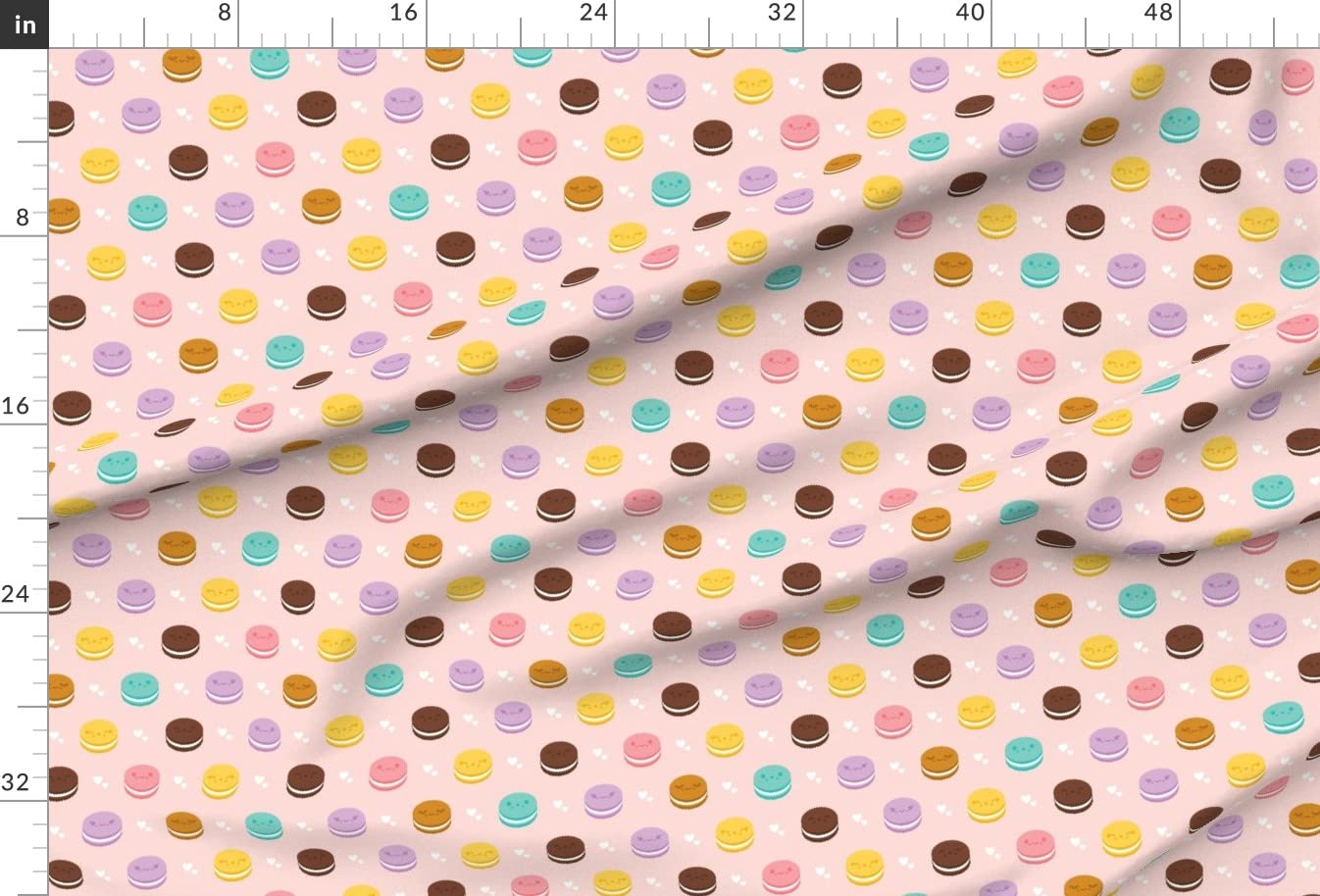 Kawaii Cookie Face Printed Minky Fabric by The Yard - Cute Sugar Sweets Dessert Design for Sewing Baby Blankets, Quilt Backing & Plush Toys - Soft DIY Craft Material for Nursery Decor & Gift Making