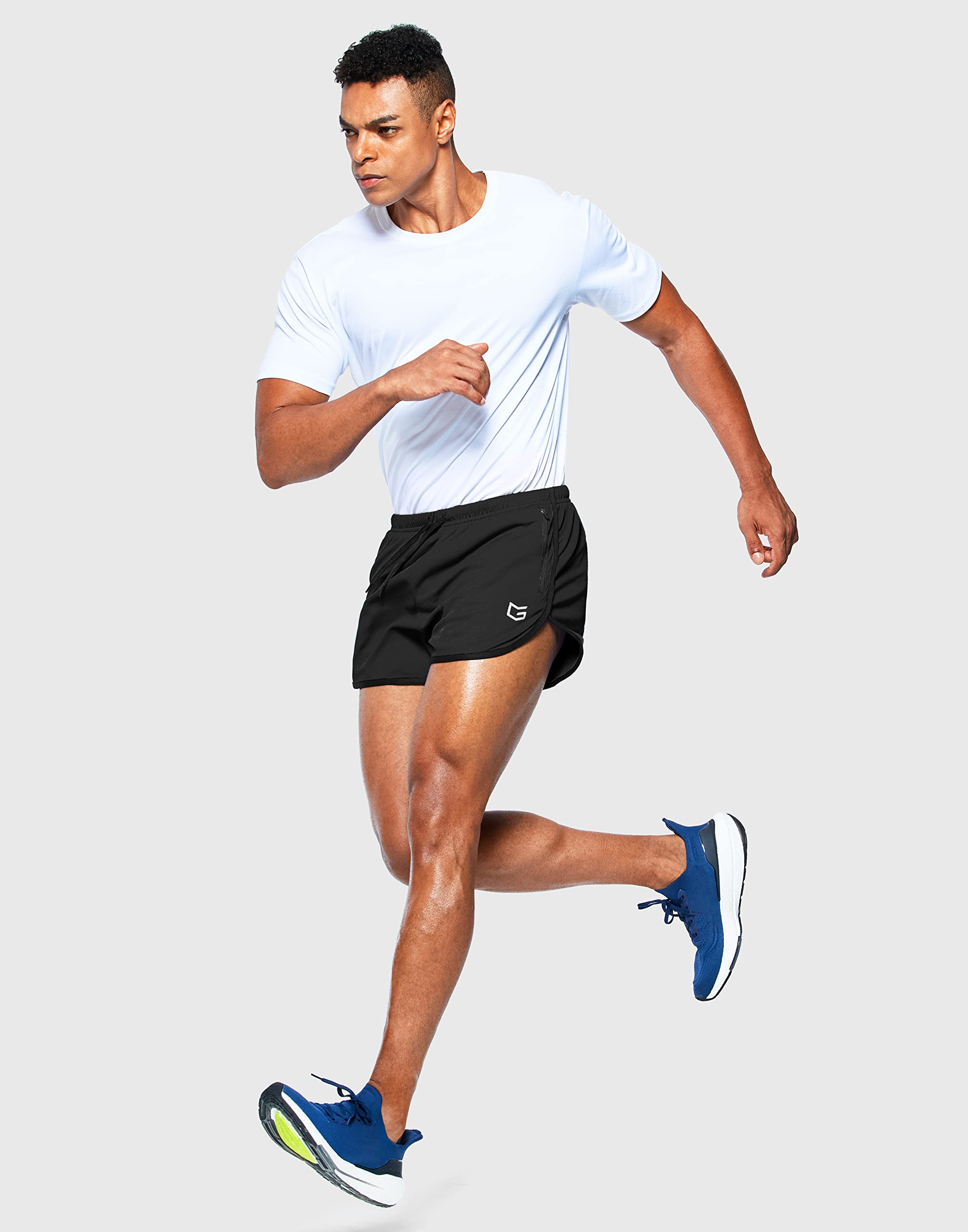 Men's 3 Inch Running Shorts - Quick Dry Gym Athletic Jogger Shorts with Zipper Pockets | Lightweight Workout & Jogging Shorts for Men | Perfect for Running, Gym Training & Outdoor Sports