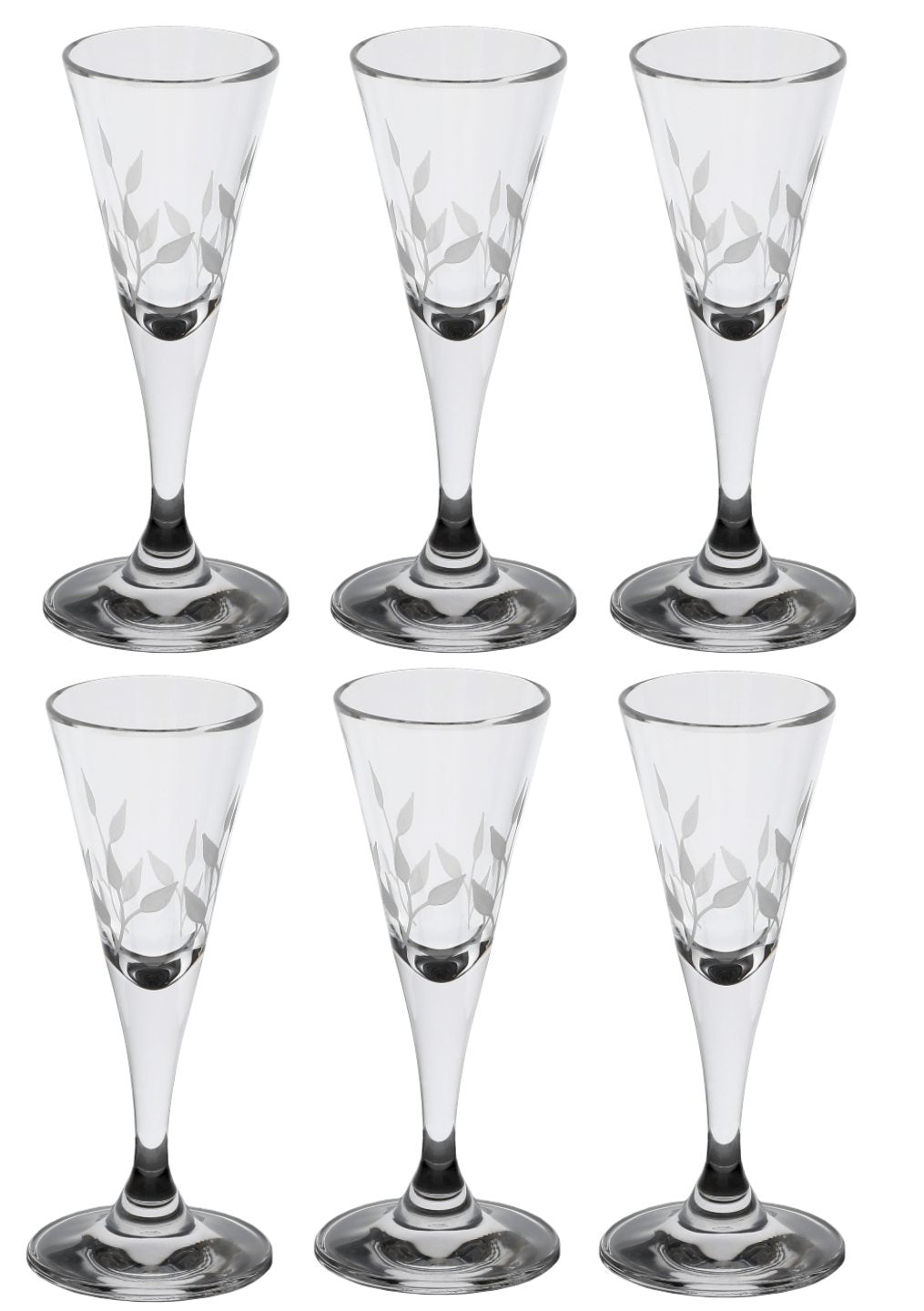 25ML 6PC Footed Shot Glasses Set - Premium Glass Liquor Cups for Tequila, Vodka, Whiskey - Perfect for Parties, Bars, and Home Entertaining