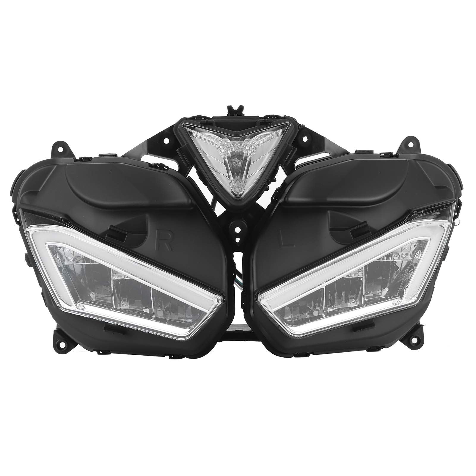 AQXREIGHT Waterproof LED Motorcycle Headlight Assembly - Compatible with Yamaha YZF R25 & R3 (2013-2017 Models) | High-Brightness Lighting for Night Riding & Off-Road Adventures