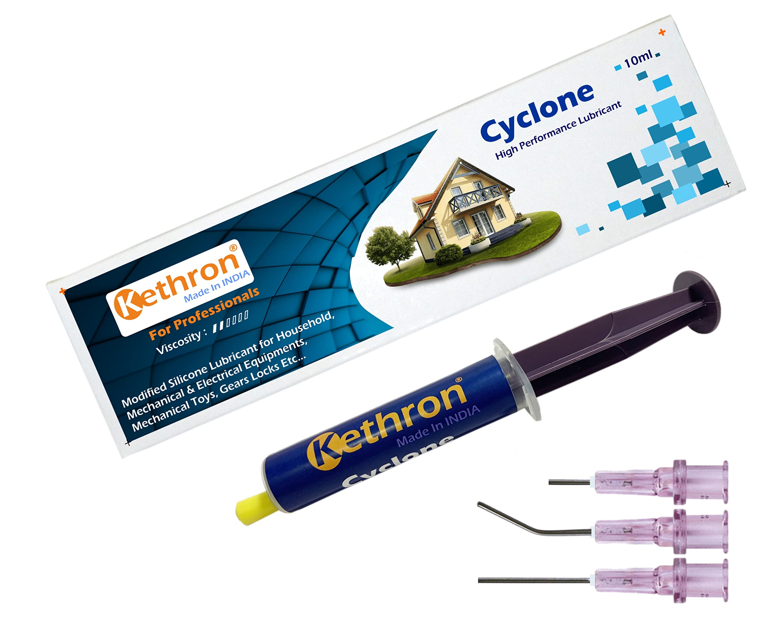 Kethron® Premium Modified Silicone Lubricant Oil (10ml) - Hair Trimmer & Clipper Maintenance, Smooth Hinges, Locks, Gears & Toys - Includes 3 Needle Tips - Ideal for Home, Salon & DIY Projects
