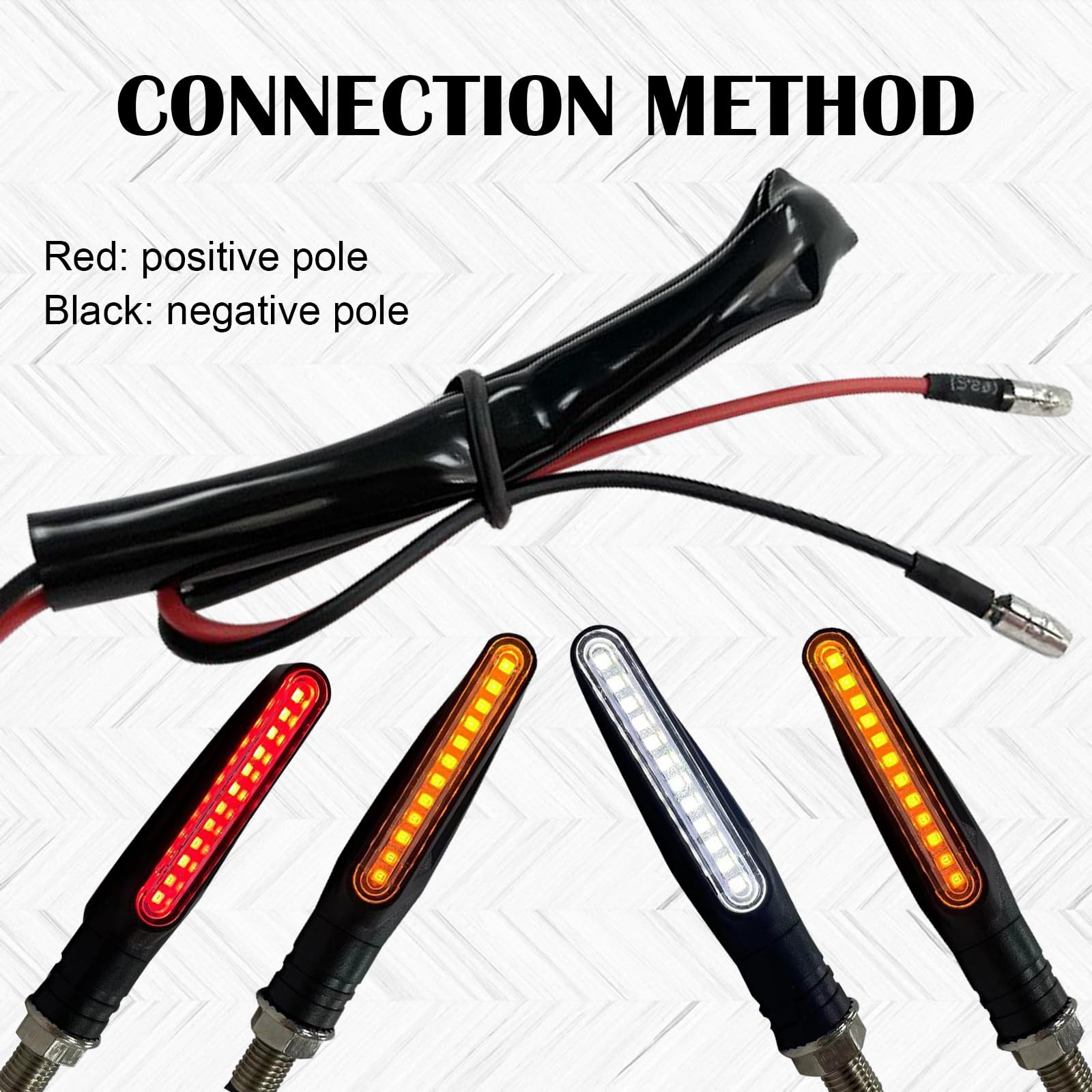 GKmow 4 PCS 12V Motorcycle LED Turn Signal Lights - Amber & Red Flowing Indicator Lights, Universal Fit for Scooter, ATV, Cruiser & Off-Road Bikes - Enhance Visibility & Safety for Night Riding & Urban Commuting