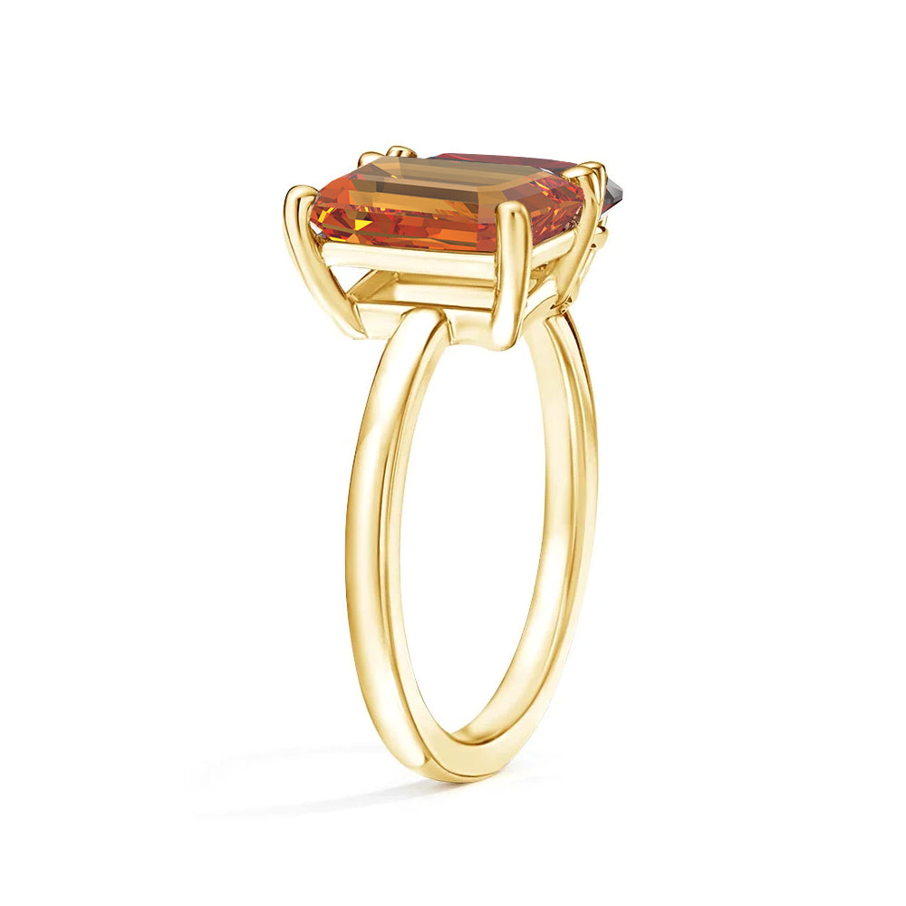 Personalized Citrine Toi et Moi Anniversary Ring - Custom Birthstone Jewelry for Couples, Gift for Her, Wedding Band, Romantic Present for Valentine's Day or Anniversary