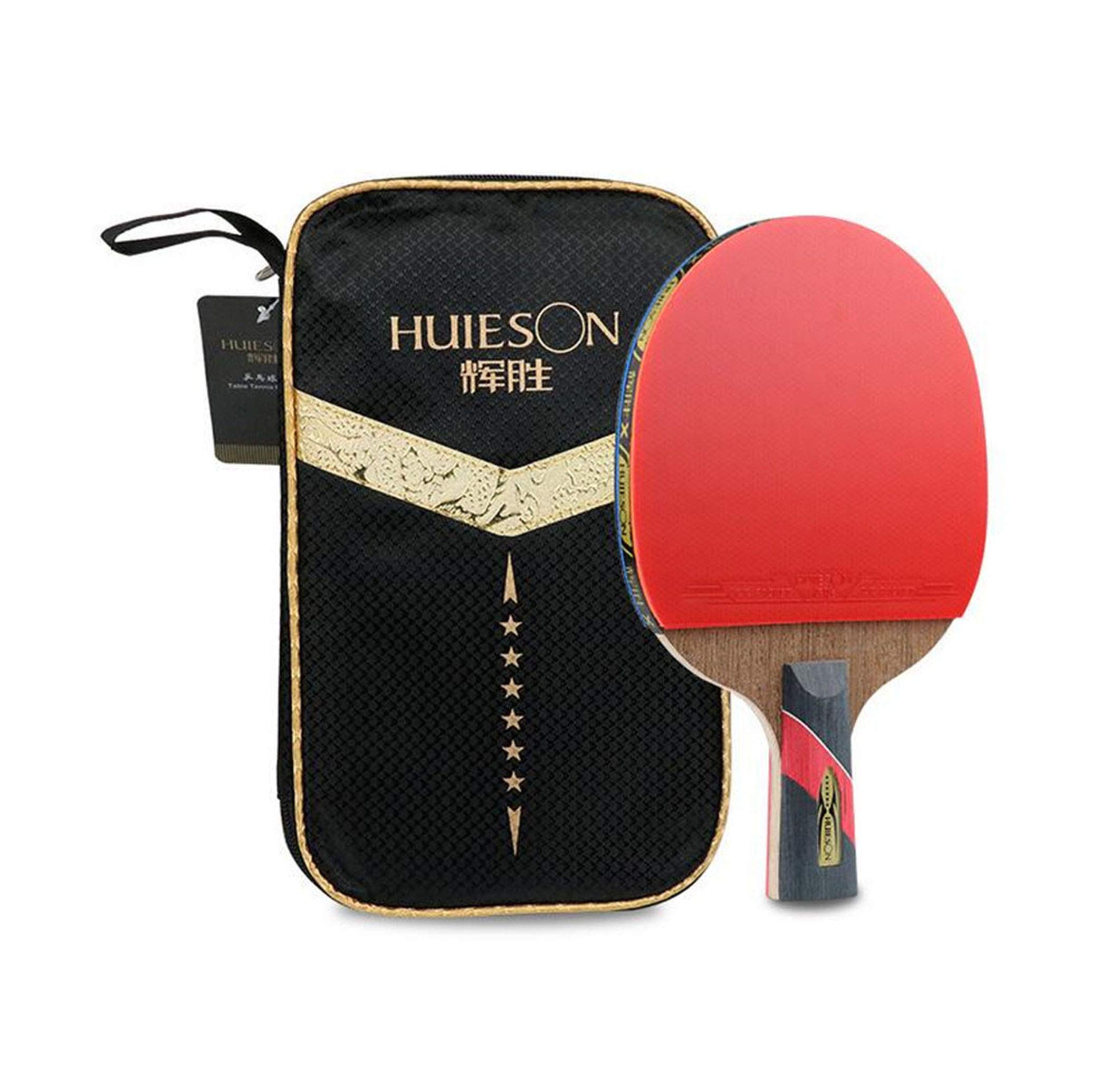 LANFIRE 6-Star Professional Table Tennis Paddle - Premium Chicken Wing Wood Training Racket for Spin & Control | Perfect for Practice, Tournaments & Indoor Sports