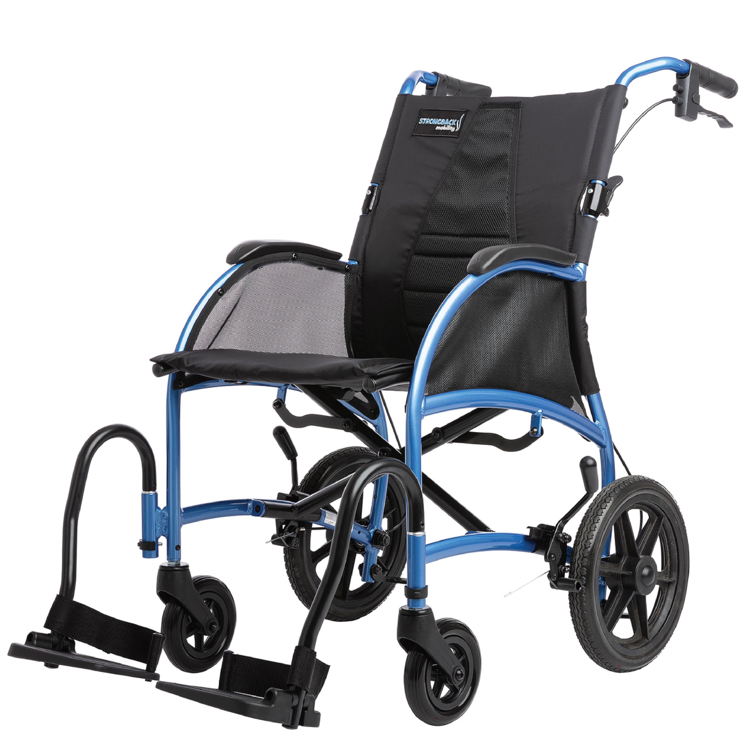 **Lightweight Folding Wheelchair for Adults & Seniors - Adjustable Lumbar Support, 18