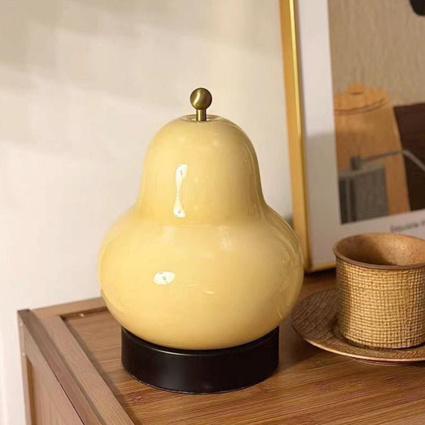 Pear Rechargeable LED Table Lamp with Built-in Battery - Perfect for Bedroom, Office, and Reading Nook Lighting