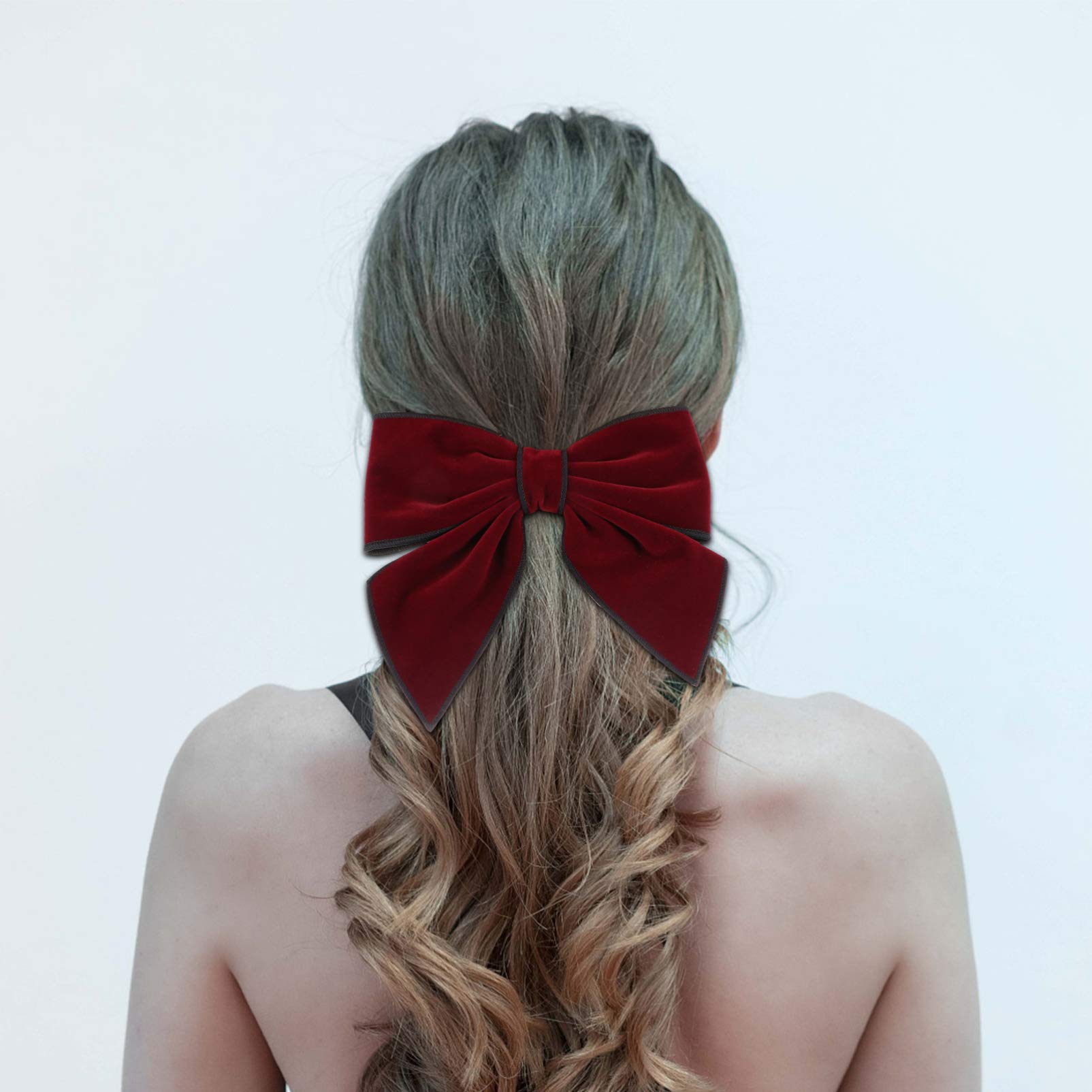 Vintage Velvet Hair Bows for Women & Toddlers - French Bow Barrette Clips for Girls, Parties & Weddings