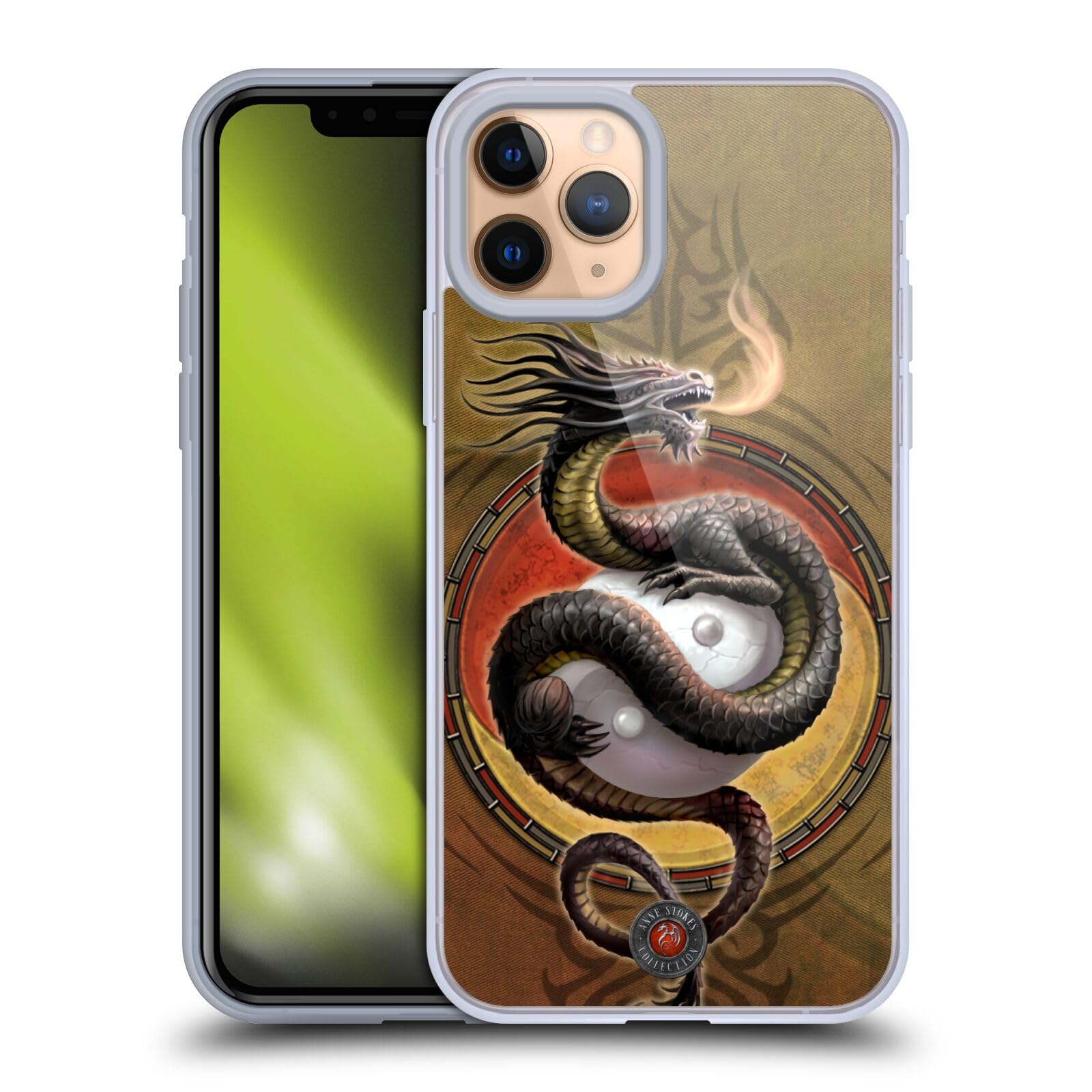 Anne Stokes Yin Yang Protector Guardian Dragons iPhone 11 Pro Case - Officially Licensed Soft Gel Cover for Protection & Style | Perfect for Fantasy Fans & Daily Use