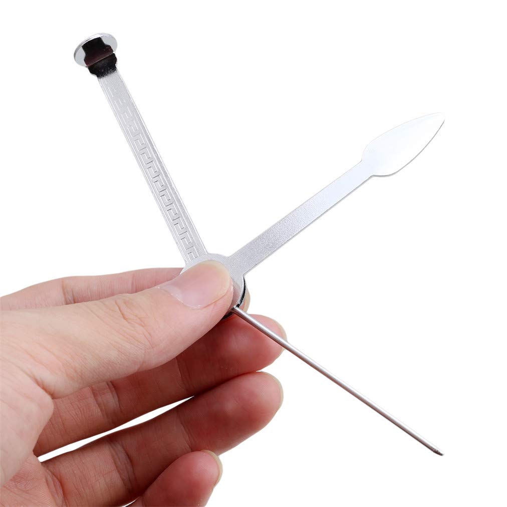 Sevenfly 3-in-1 Alloy Metal Smoking Pipe Cleaner Tool with Reamer & Tamper - Silver Color | Perfect for Tobacco, Herb & Weed Accessories Cleaning & Maintenance