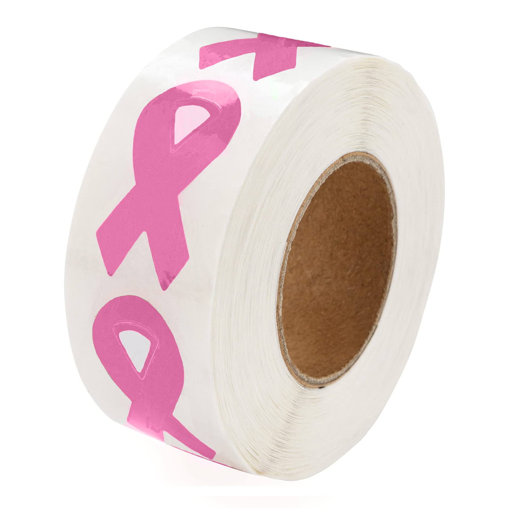 Small Dark Pink Ribbon Stickers for Breast Cancer Awareness - 250 Stickers per Roll - Perfect for Event Decorations, Fundraising, Giveaways & DIY Projects - Ideal for Charity Events, School Activities & Awareness Campaigns