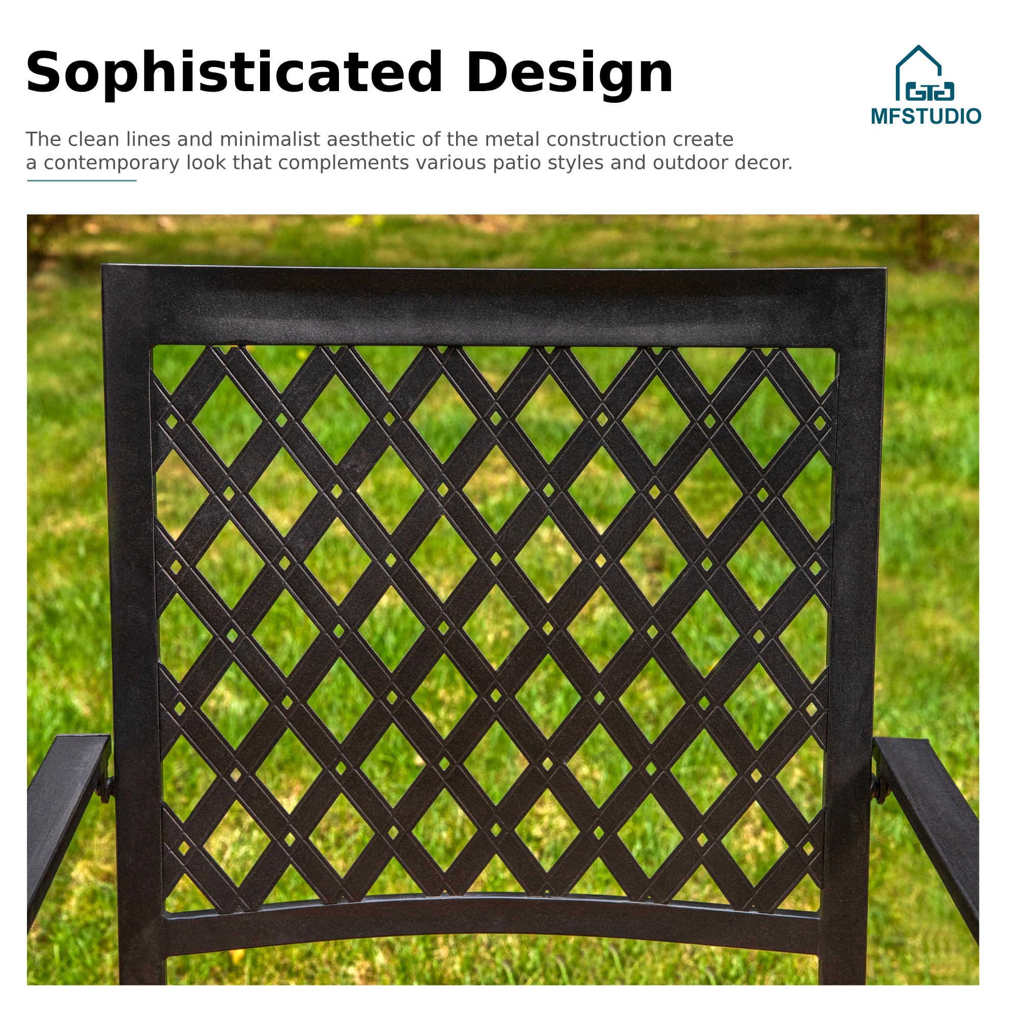 MFSTUDIO 5-Piece Outdoor Patio Dining Set - 37