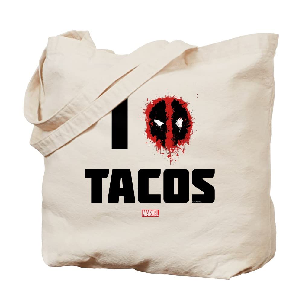 Deadpool Tacos Tote Bag - Natural Canvas Reusable Grocery Shopping Bag - Perfect for Superhero Fans, Beach Trips & Eco-Friendly Shopping