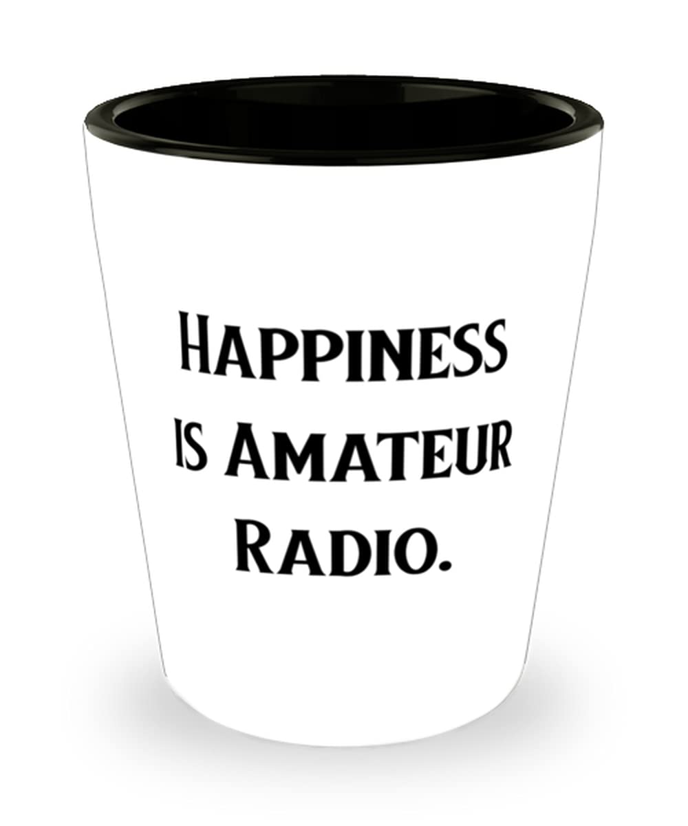 Funny Amateur Radio Shot Glass - Ceramic Cup Gift for Men & Women | Perfect for Ham Radio Enthusiasts & Drinking Games