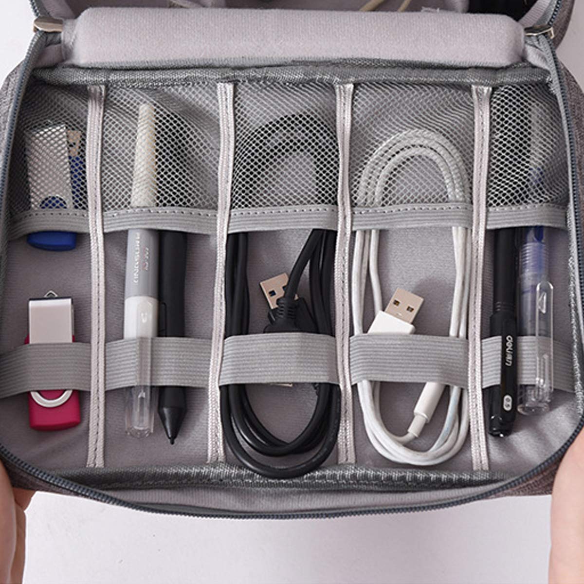 Premium USB Cable Organizer Storage Bag - Durable Electronic Accessories Case for Chargers, Cords & Small Gadgets - Perfect for Travel, Office & Home Organization