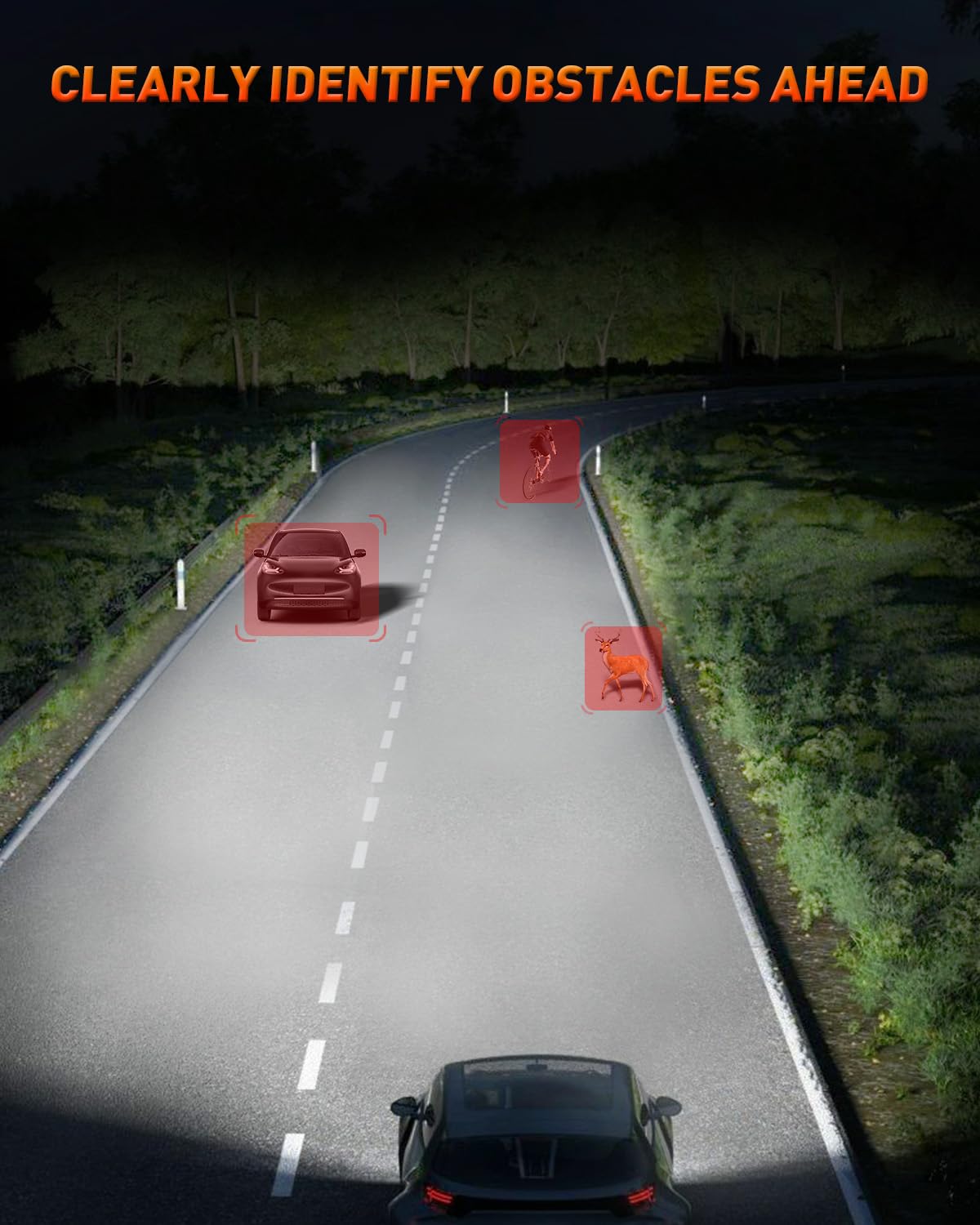 Super Bright H11 LED Bulbs - H8 H9 Fog Light Replacement, 600% Brighter Than Halogen, 6000K Cool White, Plug and Play Easy Installation - Perfect for Night Driving & Off-Road Adventures (Pack of 2)