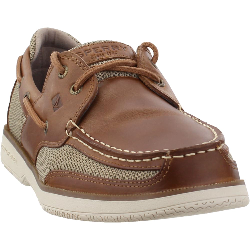 Sperry Men's Surveyor 2-Eye Boat Shoe - Classic Leather Deck Shoes for Men | Non-Slip Boat Shoes for Sailing, Fishing & Casual Wear