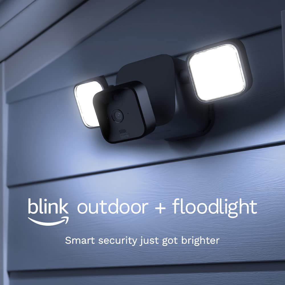 Blink Floodlight Camera (3rd Gen) - Wireless Smart Security Outdoor Camera with LED Mount, 2-Year Battery Life, Motion Detection - 2 Camera System (Black) | Home Security, Garage & Backyard Protection, Night Vision Surveillance