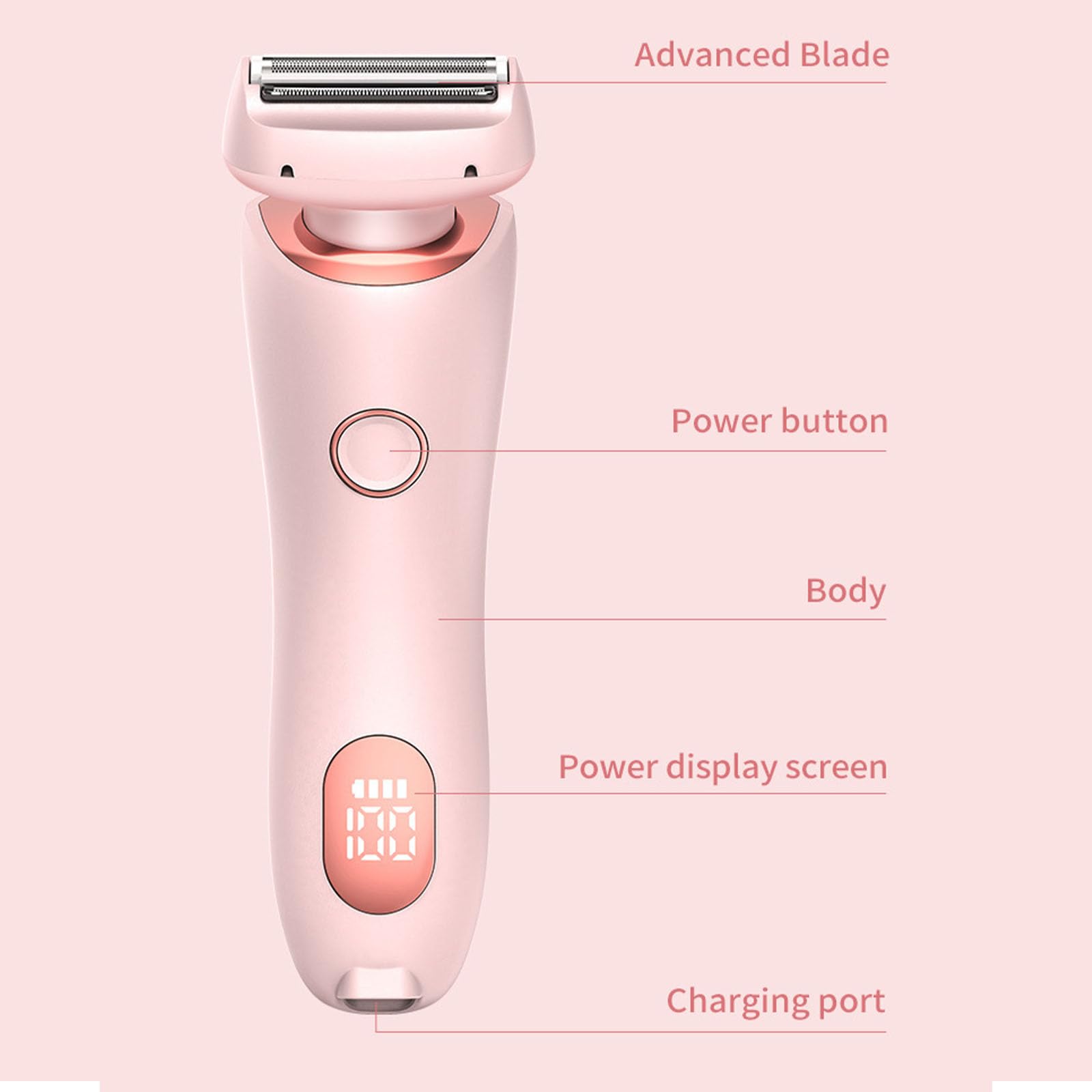 Beautibloom 2-in-1 Electric Razor for Women - Painless Hair Removal for Underarms, Bikini Line & Private Areas - Waterproof Wet/Dry Shaver - Portable & Rechargeable - Perfect for Travel, Gym & Home Use (Blue)