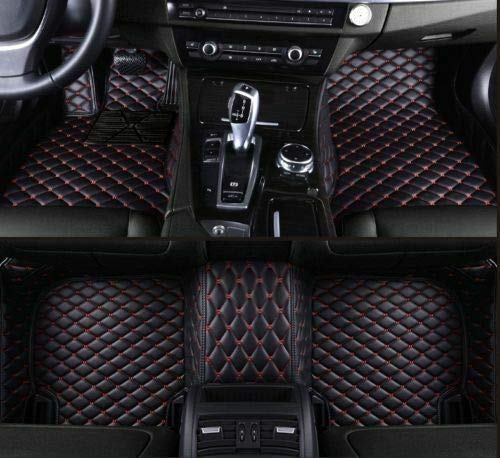 Premium Custom Fit All-Weather 3D Car Floor Mats for Acura MDX 2014-2017 (7-Seater) - Luxury Black/Red Interior Protection - Perfect for Daily Commute, Road Trips & Family Adventures