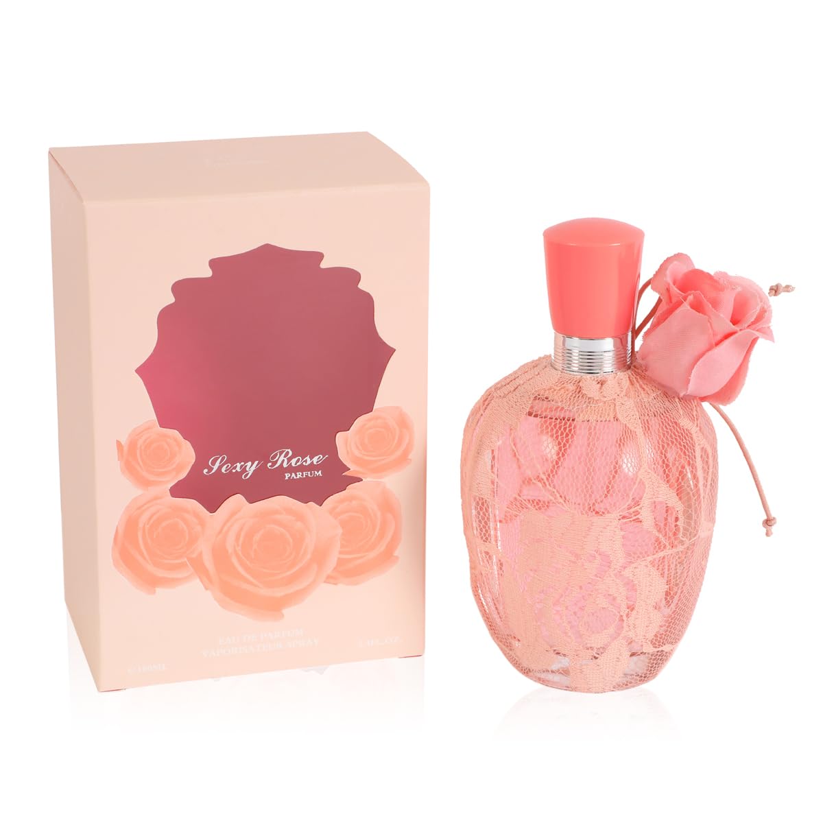 Sexy Rose Pink Perfume for Women - Long Lasting Eau De Parfum Spray - 3.4 Fl Oz - Romantic Date & Evening Wear Fragrance