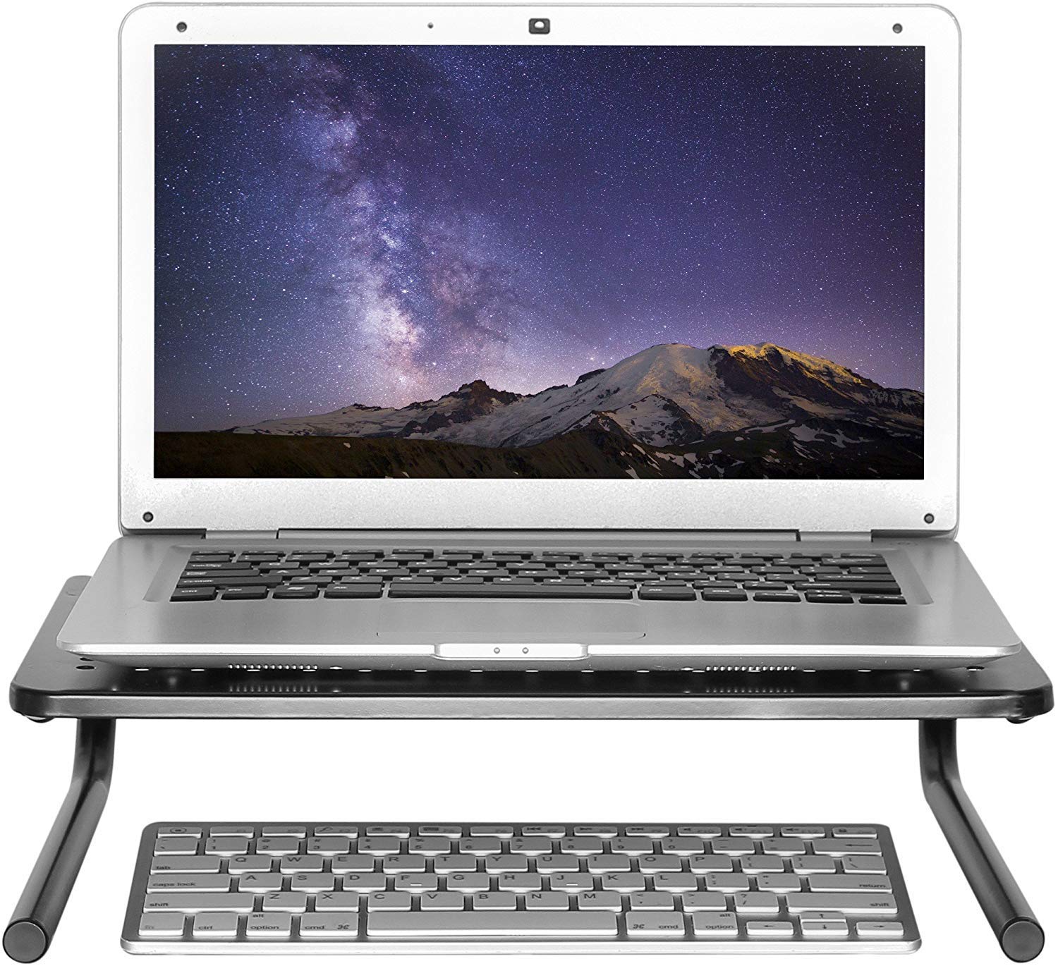 MP-82 10 Pack Premium Steel Mesh Monitor Stand - Vented Metal Desktop Riser for Computer Monitors, Laptops, Printers, iMac & TV - Perfect for Home Office, Gaming Setup & Workspace Organization