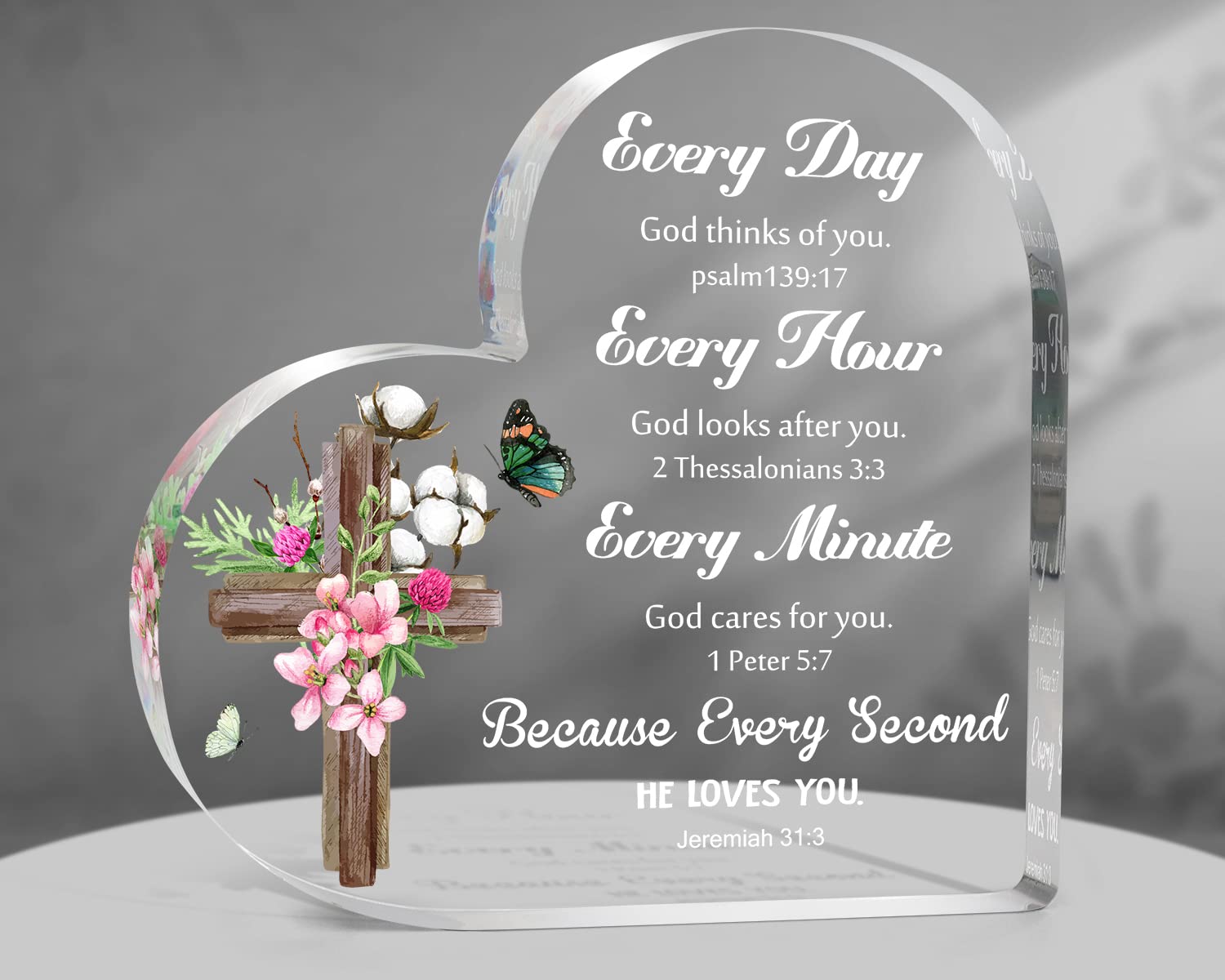 Inspirational Christian Gifts for Women - Religious Motivational Gifts with Bible Verses & Prayers - Scripture Wall Decor for Home, Office - Perfect Birthday Gift for Mom, Friends, Men & Women - 5.1x5.1 Inch - Ideal for Daily Devotion, Prayer Corners & Faith-Based Home Decor