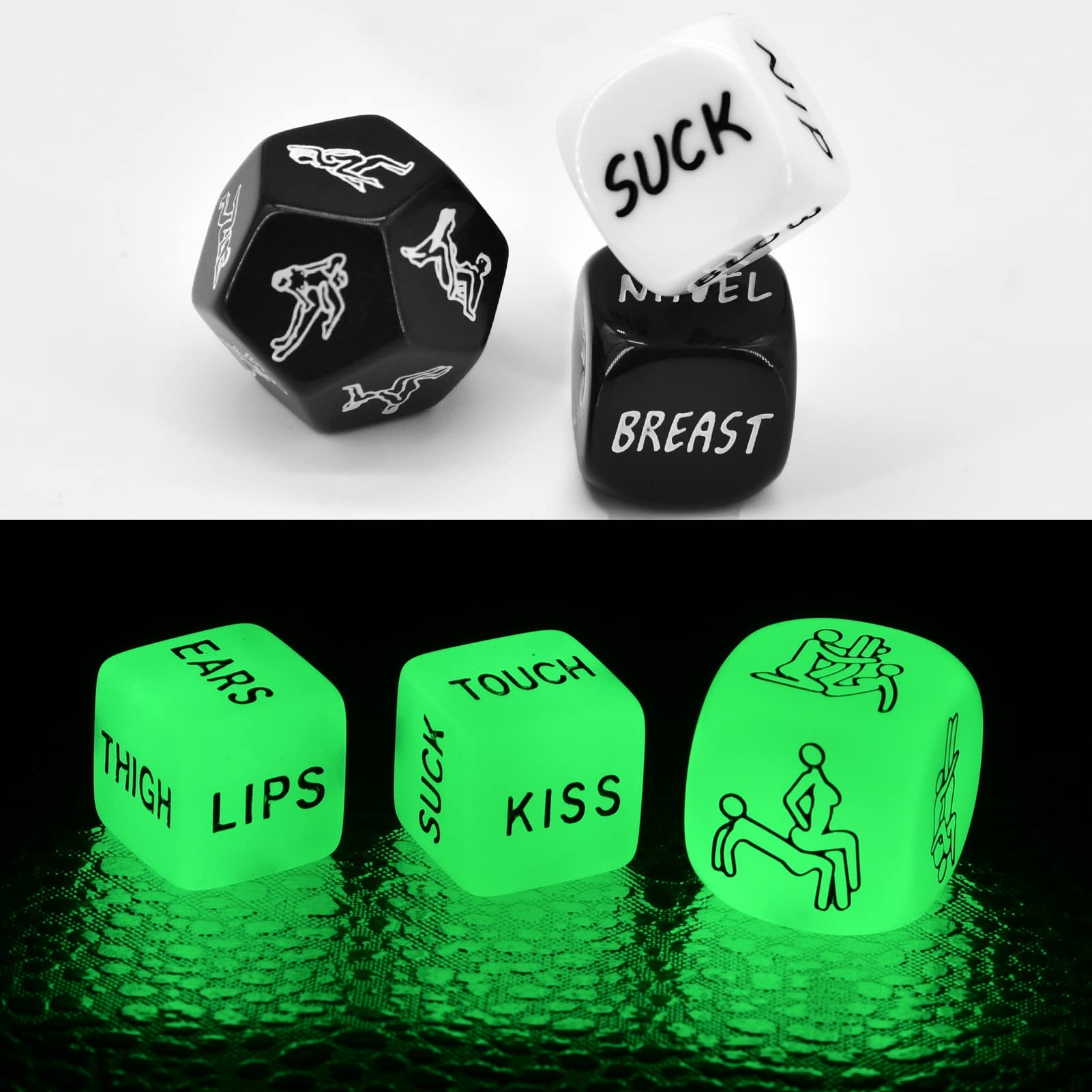 Romantic Couple Sex Dice Game - Naughty Position Dice for Foreplay & Intimacy | Adult Sex Toy for Couples, Lovers & Spice Up Your Bedroom Fun