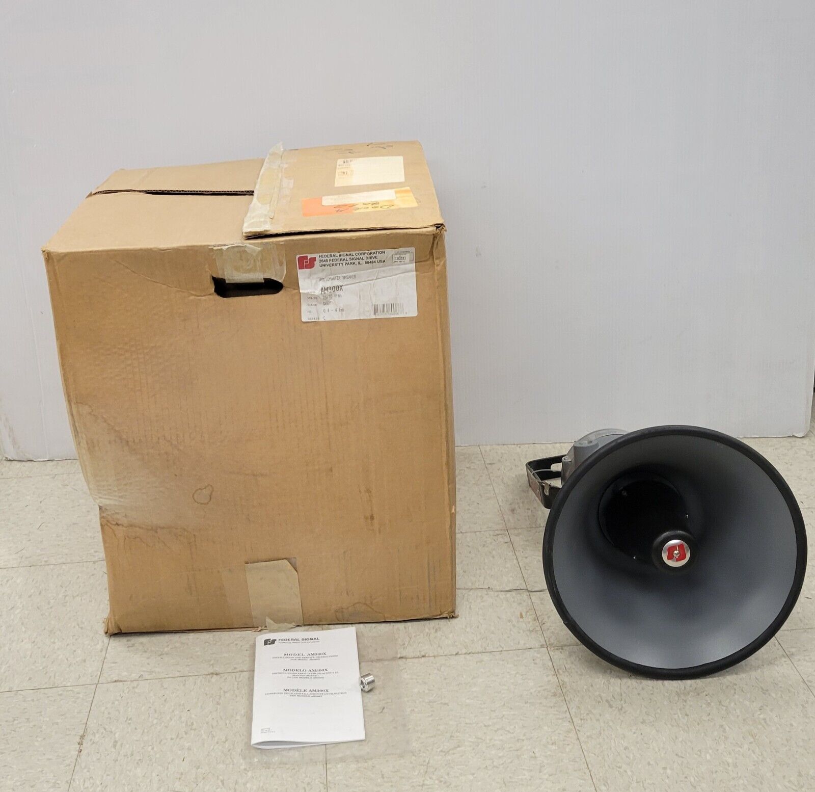 Federal Signal AM300X Speaker - High-Quality Emergency & Public Address Speaker for Safety Alerts, Outdoor Events & Industrial Use