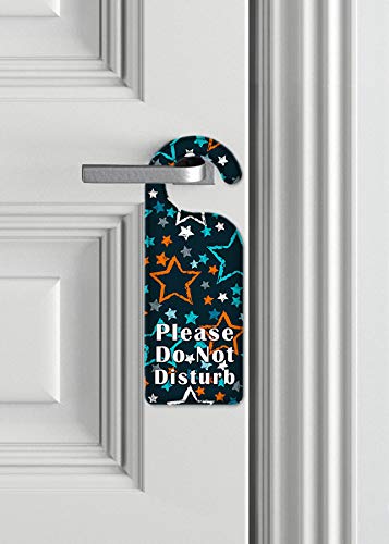 Artistic 'Do Not Disturb' Door Knob Hanger Sign with Star Design - Perfect for Hotels, Bedrooms & Privacy (Home Decor Gift Idea)