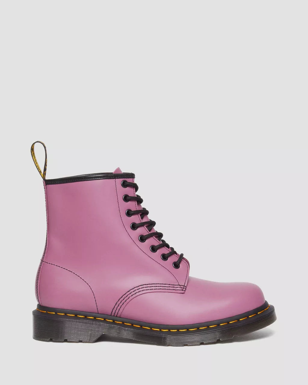 Dr. Martens 1460 Smooth Leather Muted Purple Boots for Women - Classic 8-Eye Combat Boots with Air-Cushioned Sole | Perfect for Punk Fashion, Streetwear & Everyday Wear