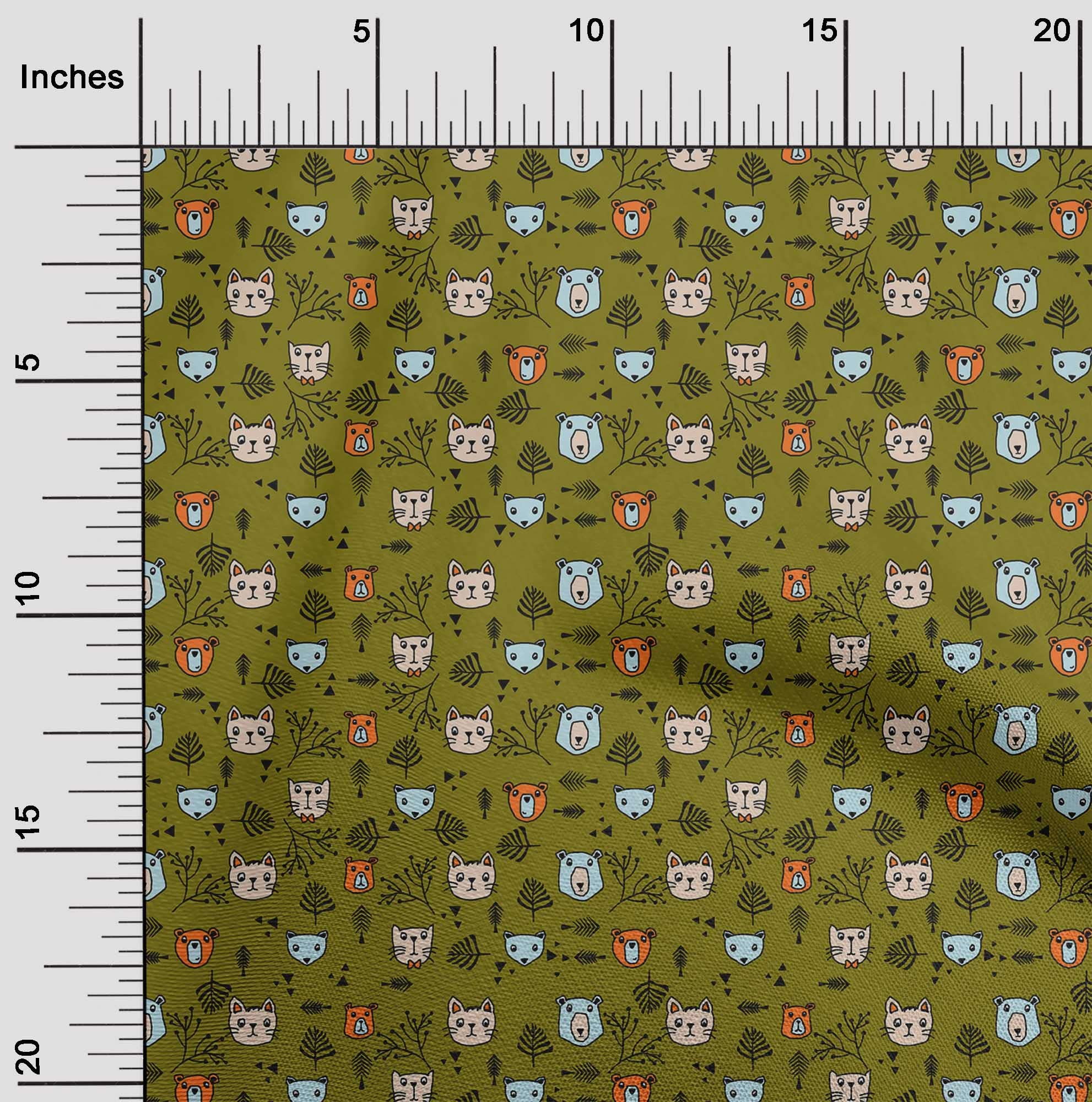 Premium Dark Olive Green Silk Tabby Fabric - 42 Inch Wide for Kids Animal Quilting & Sewing Projects | Soft, Durable Material for DIY Crafts, Quilts, and Home Decor