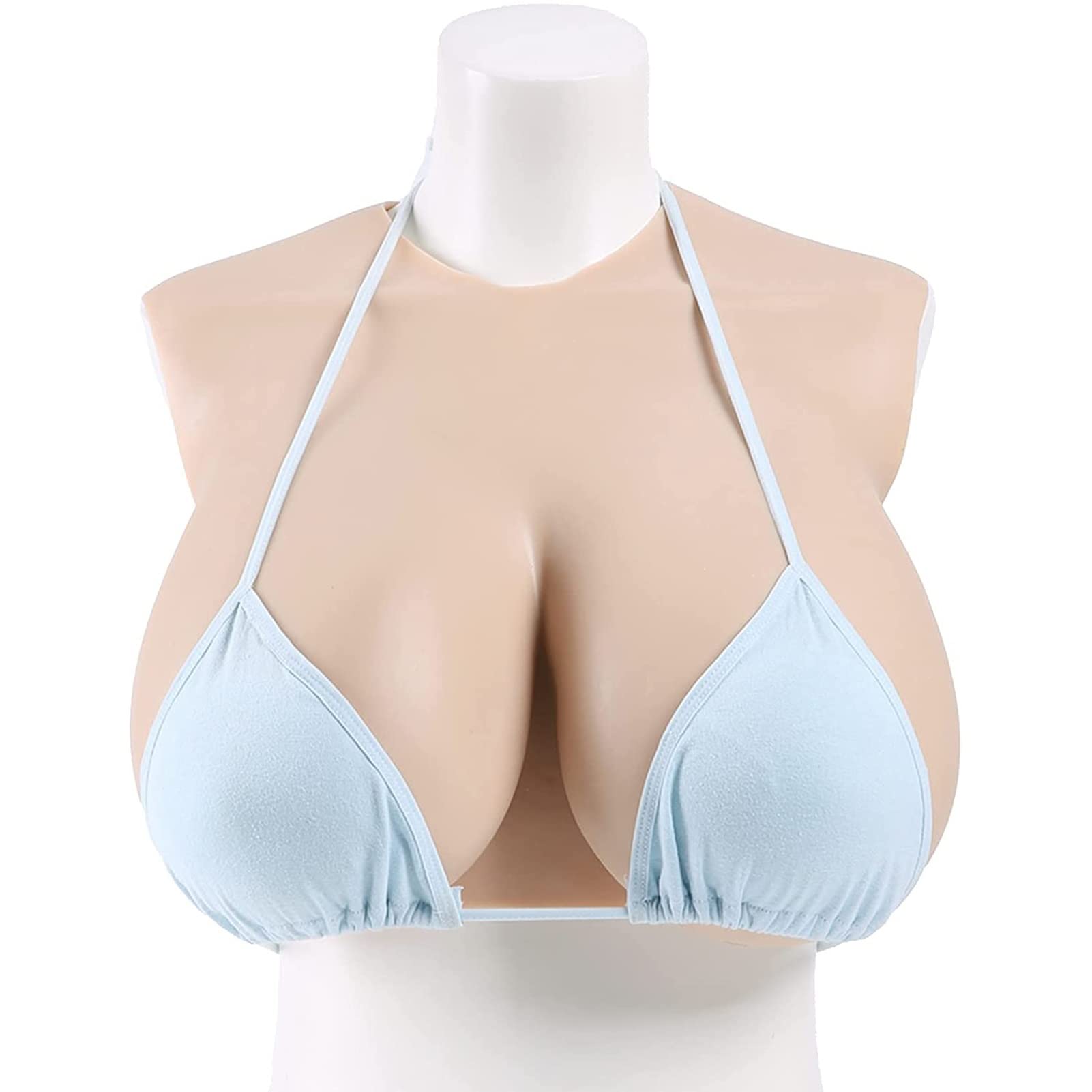 Premium Silicone Breastplate - I Cup Filled Prosthesis for Crossdressers & Transgender | Realistic Drag Queen & Cosplay Breast Forms | Ivory Color | Perfect for Stage Performances, Costume Parties & Gender Transformation