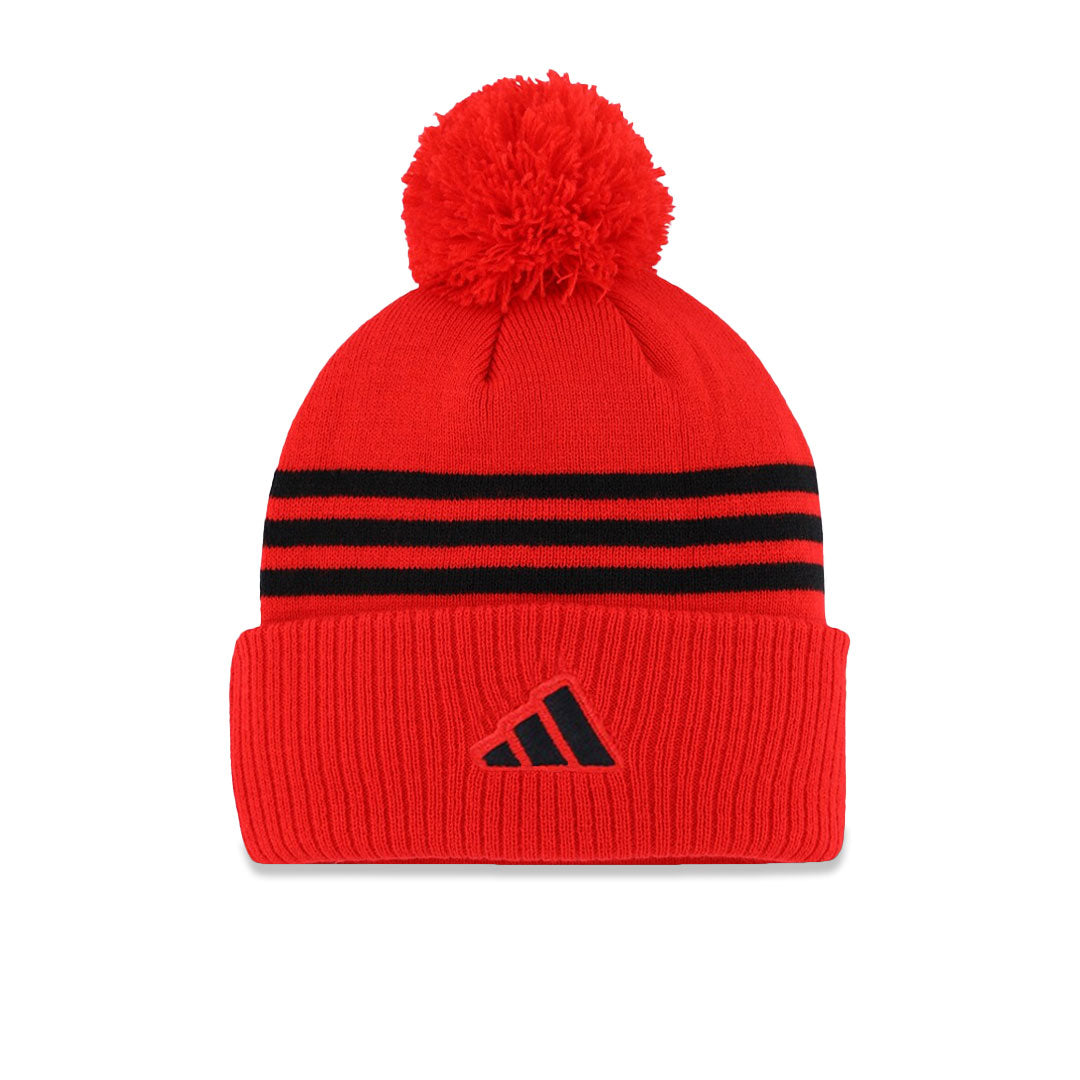 Adidas Carolina Hurricanes Cuffed Knit Pom Beanie - Official NHL Winter Hat for Men & Women - Perfect for Hockey Games, Cold Weather & Fan Gear (GS6831)