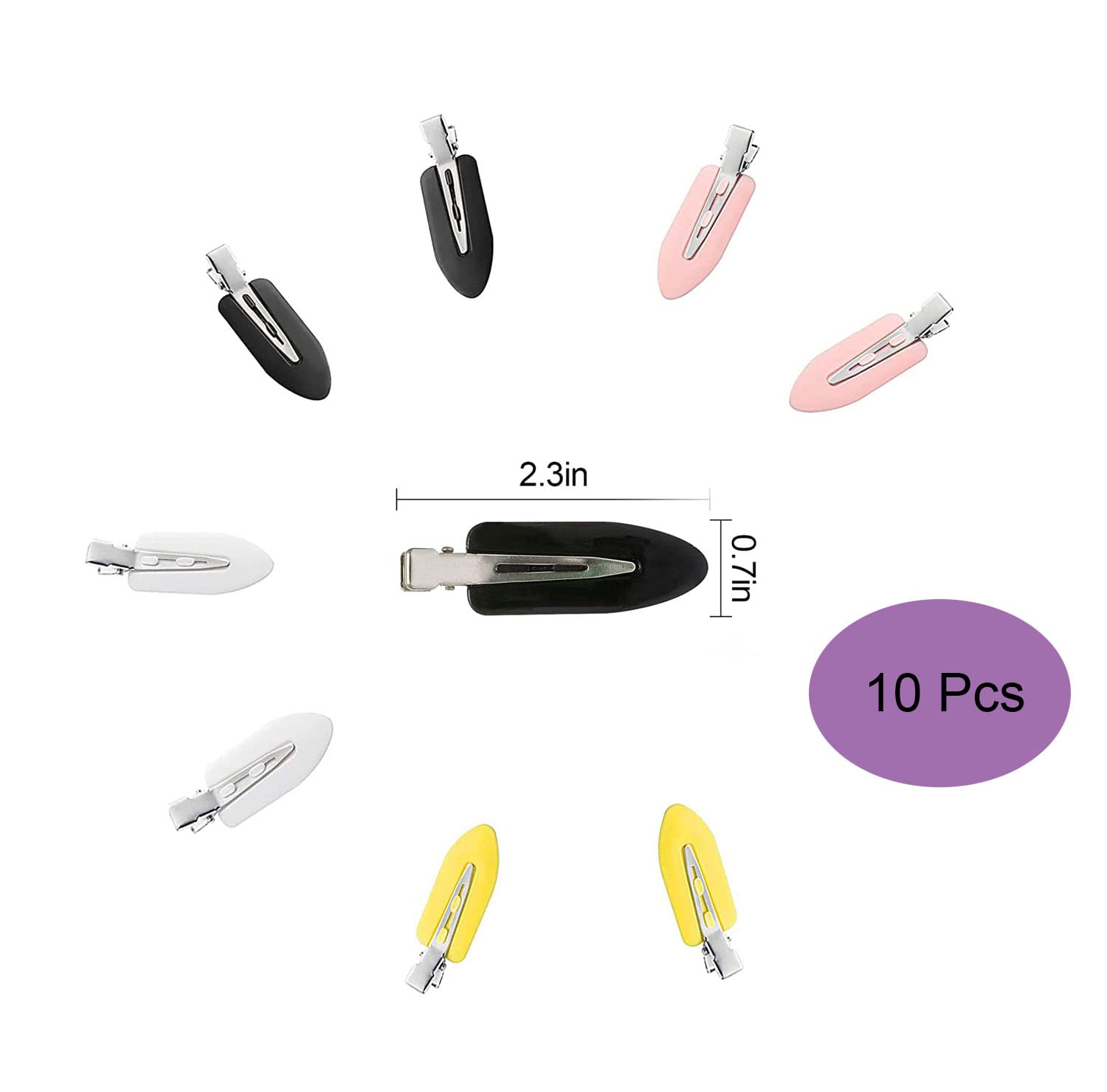 No Crease Hair Clips for Women & Girls - 10PCS Non-Slip Styling Clips for Curls, Bangs & Finger Waves (Mixed Colors) - Perfect for Salon, Makeup & Everyday Hairstyling