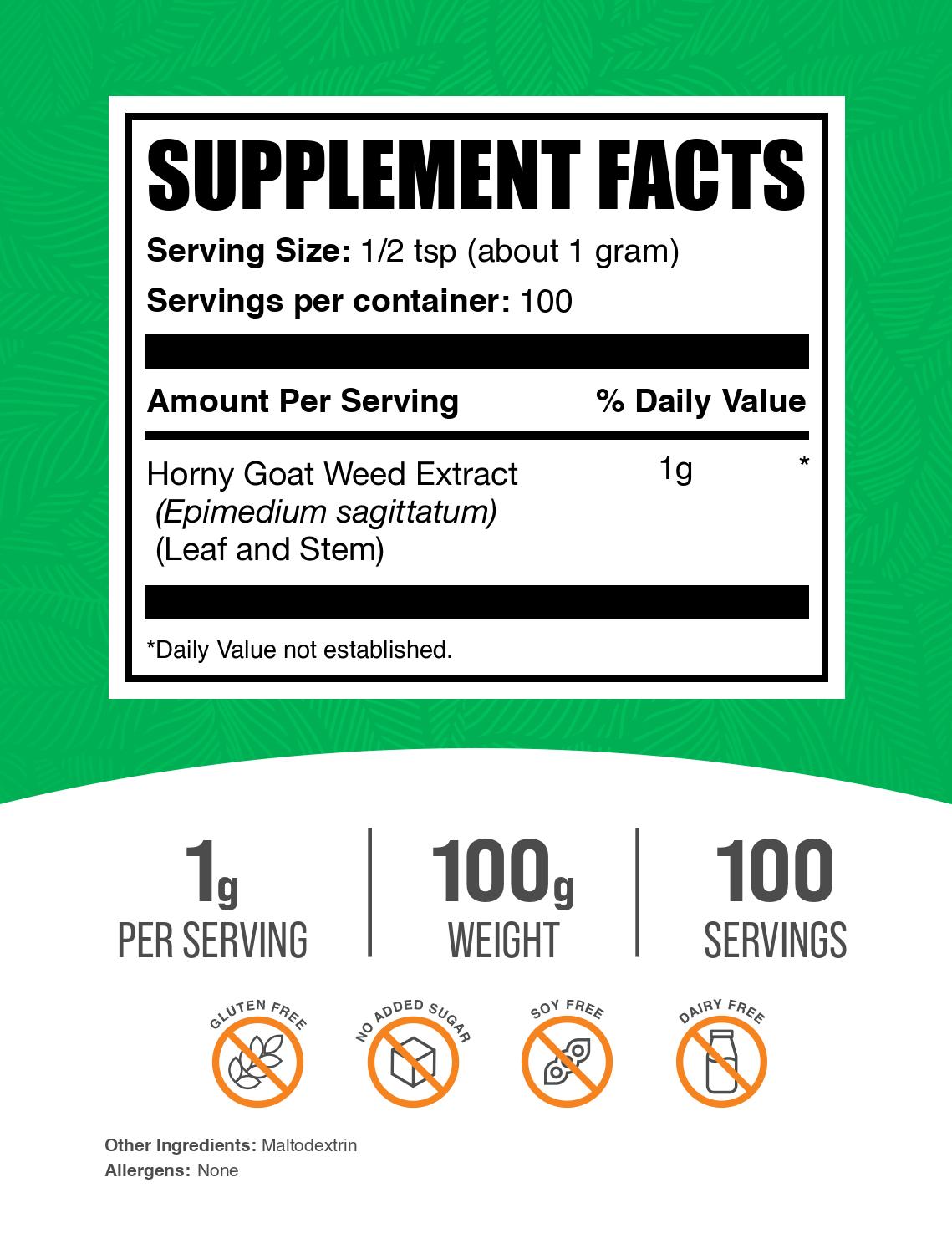 Premium Horny Goat Weed Extract Powder for Men's Energy & Vitality - Natural Herbal Supplement for Stamina, Libido & Performance - Gym, Workout & Daily Wellness Support