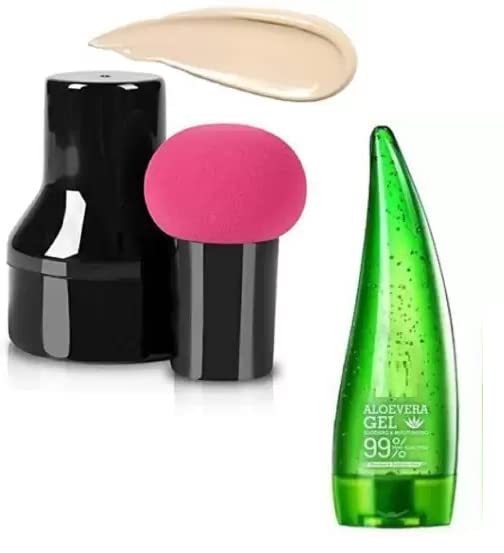 Professional Mushroom Head Beauty Blender & Powder Puff with Case - For Makeup & Foundation Application
