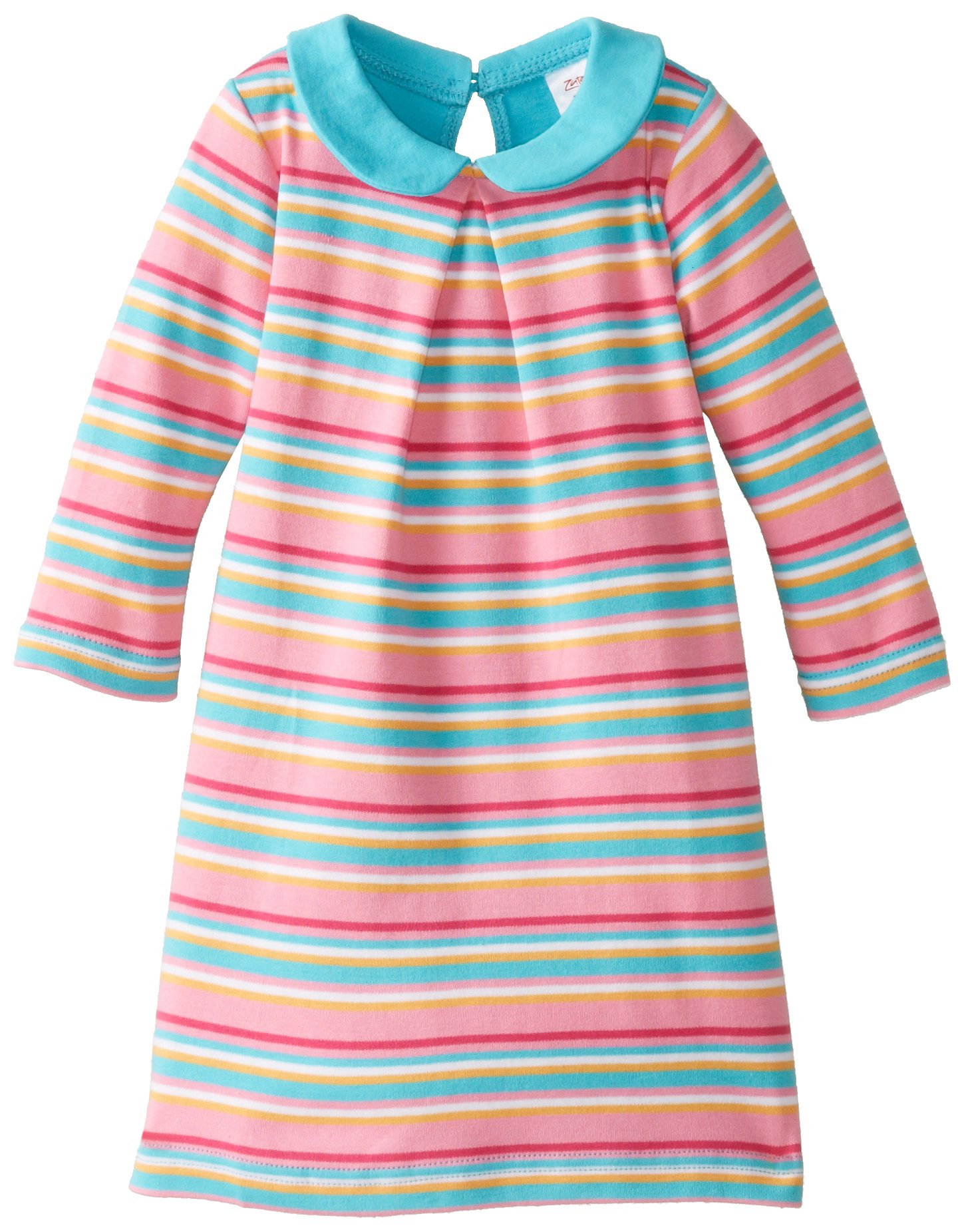 Zutano Baby Girls' Friendly Bird Peter Pan Collar Dress - Soft Cotton Playwear for Infants & Toddlers - Perfect for Playdates, Birthday Parties & Family Photos