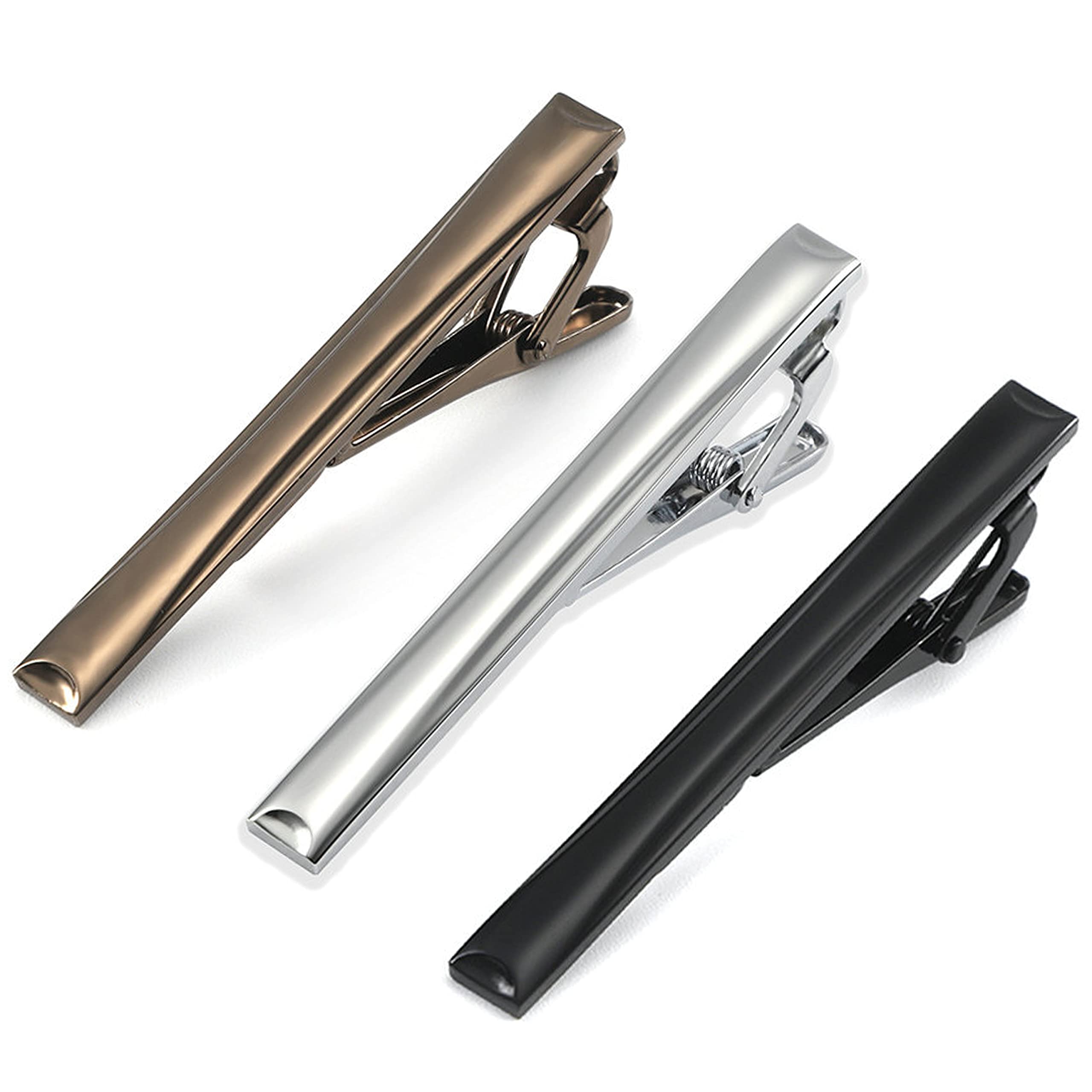 Stylish Men's Tie Clips Set - 3 Pack | Premium Tie Bars & Tie Pins for Formal Wear | Perfect for Weddings, Business Meetings & Office Attire